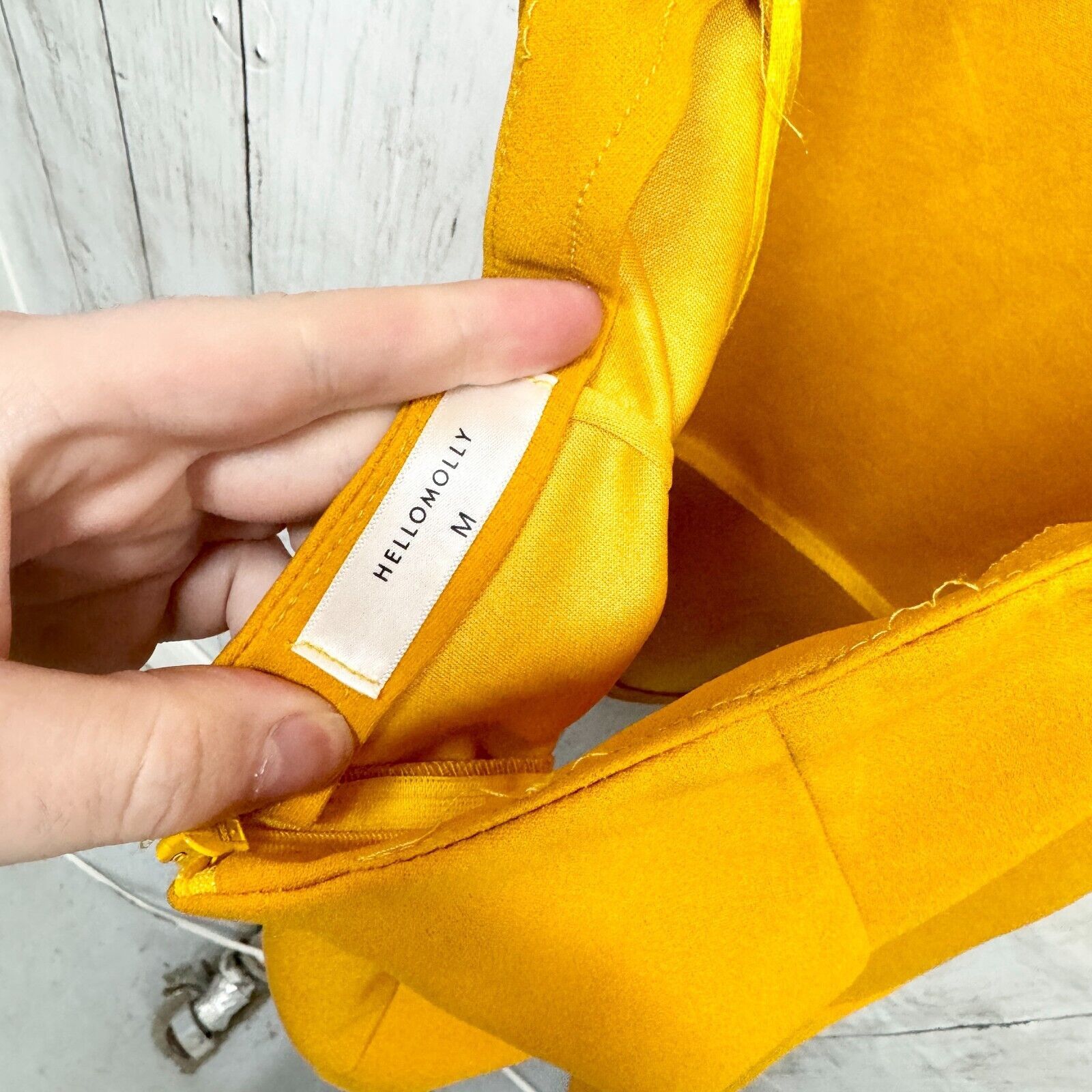 Other Hello Molly M Mustard Yellow Ruffled Open Back Mini Dress Size M / US 6-8 / IT 42-44 - 2 Thumbnail