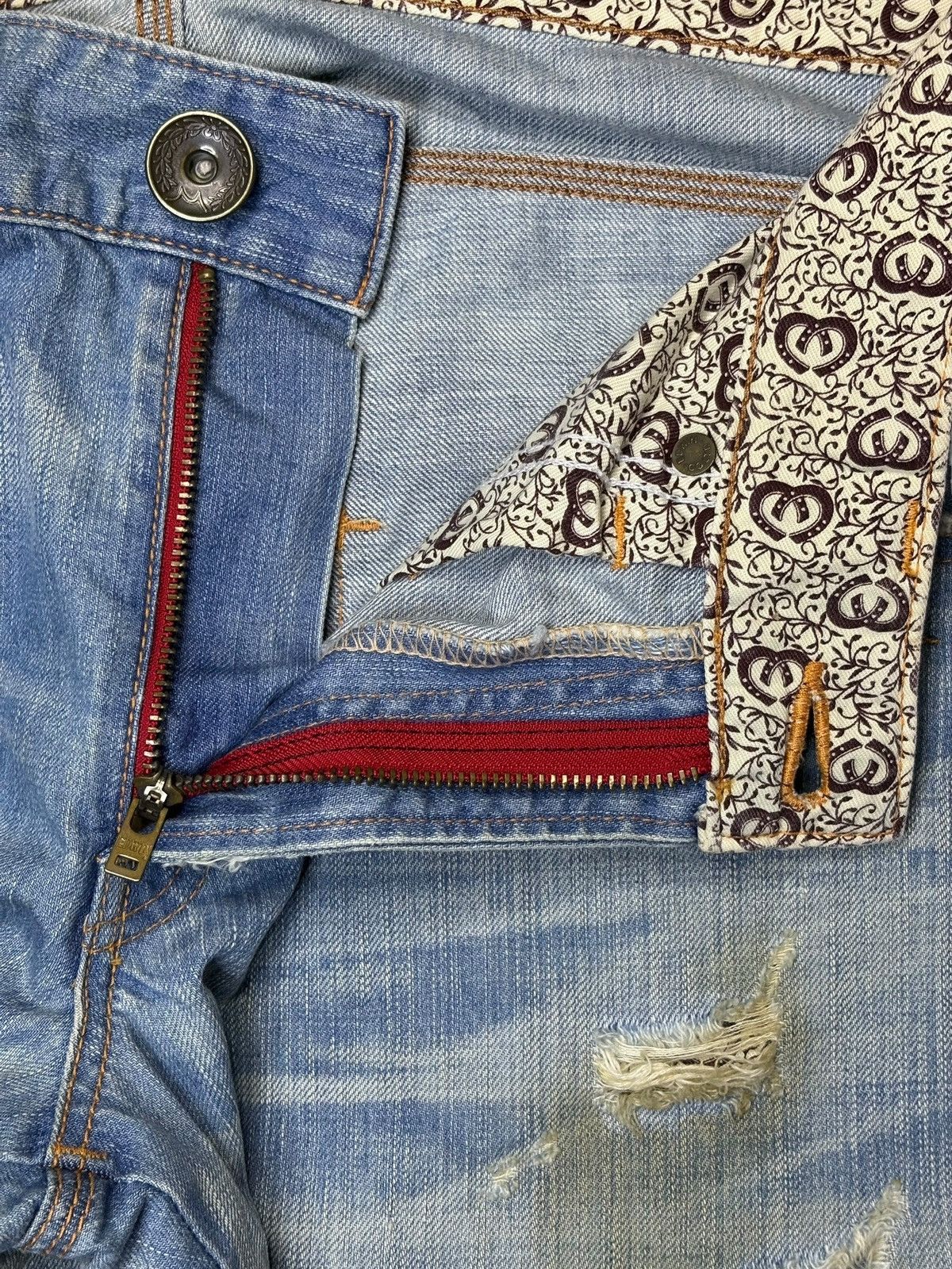 Edwin Vintage Japanese Edwin 503 Blue Trip Mud Wash Baggy Jeans Size US 34 / EU 50 - 9 Thumbnail