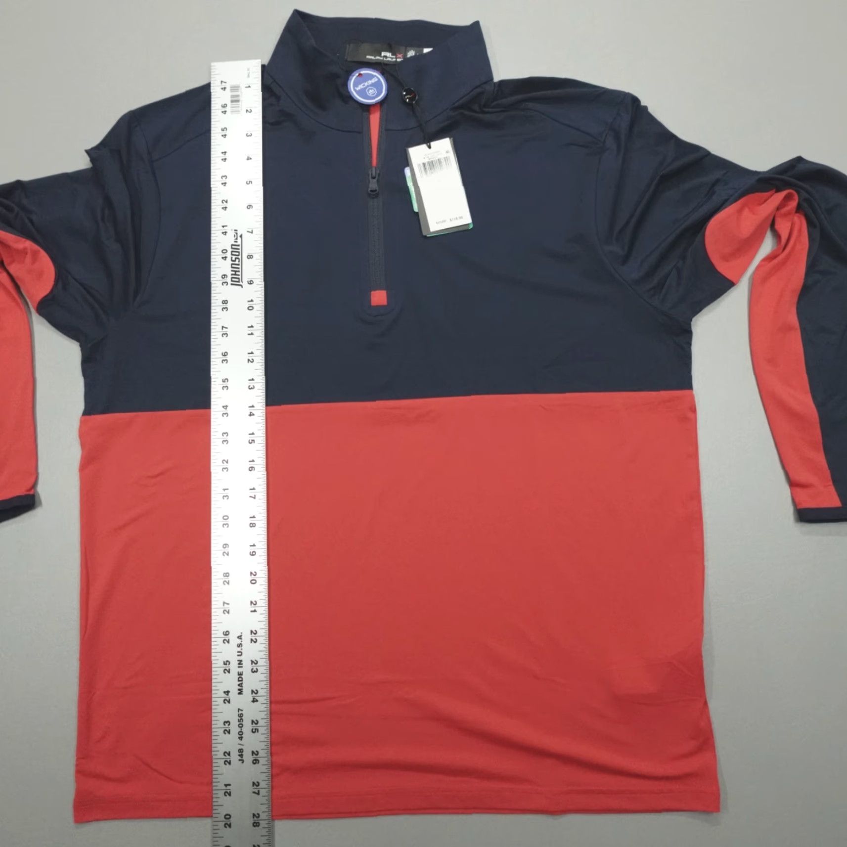 RLX Ralph Lauren RLX Ralph Lauren Performance Half-Zip Pullover Navy Red Men’s L Pullover Size US L / EU 52-54 / 3 - 6 Thumbnail
