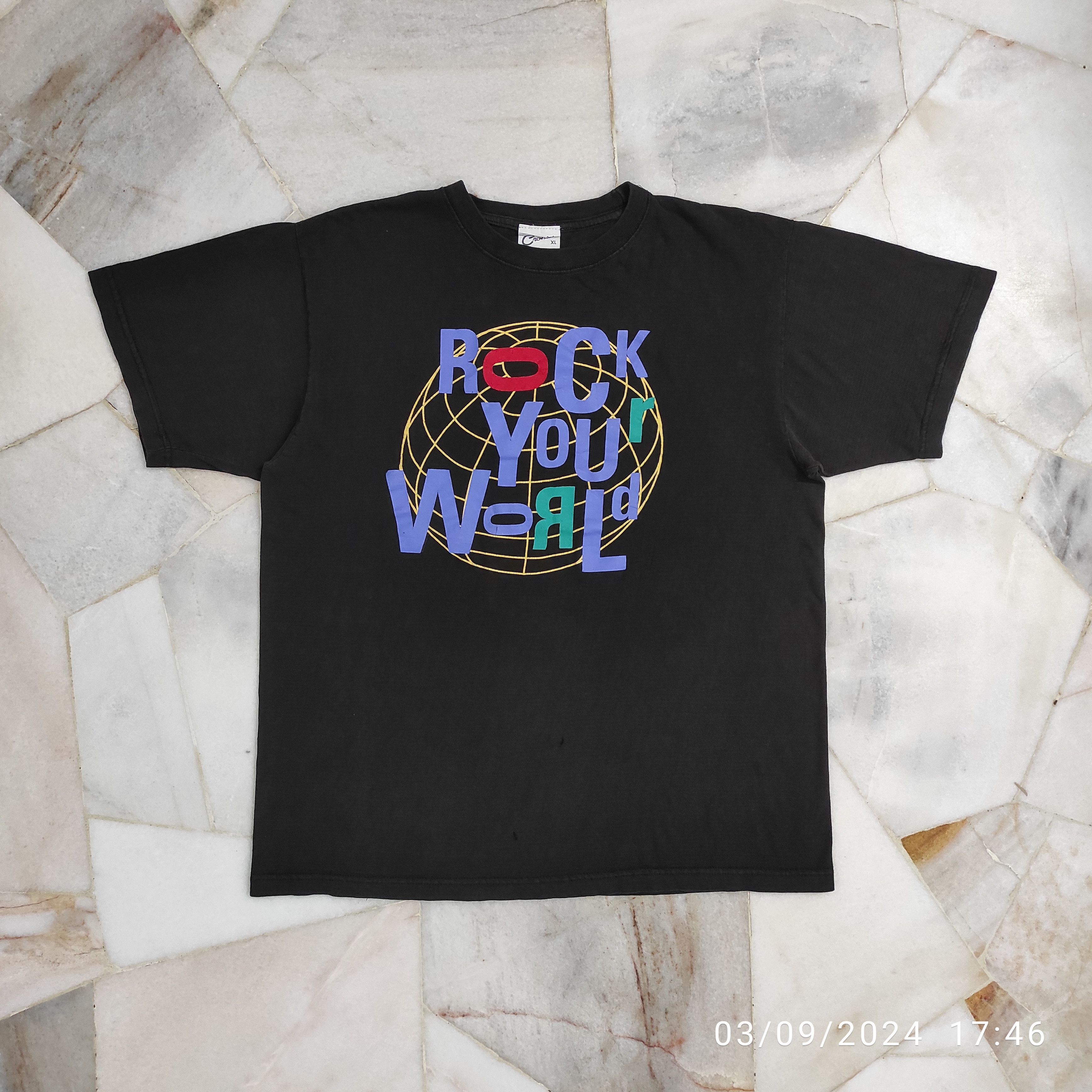 Band Tees Vintage 90s ROCK YOUR WORLD MEMBERS TEE Size US XL / EU 56 / 4 - 9 Thumbnail