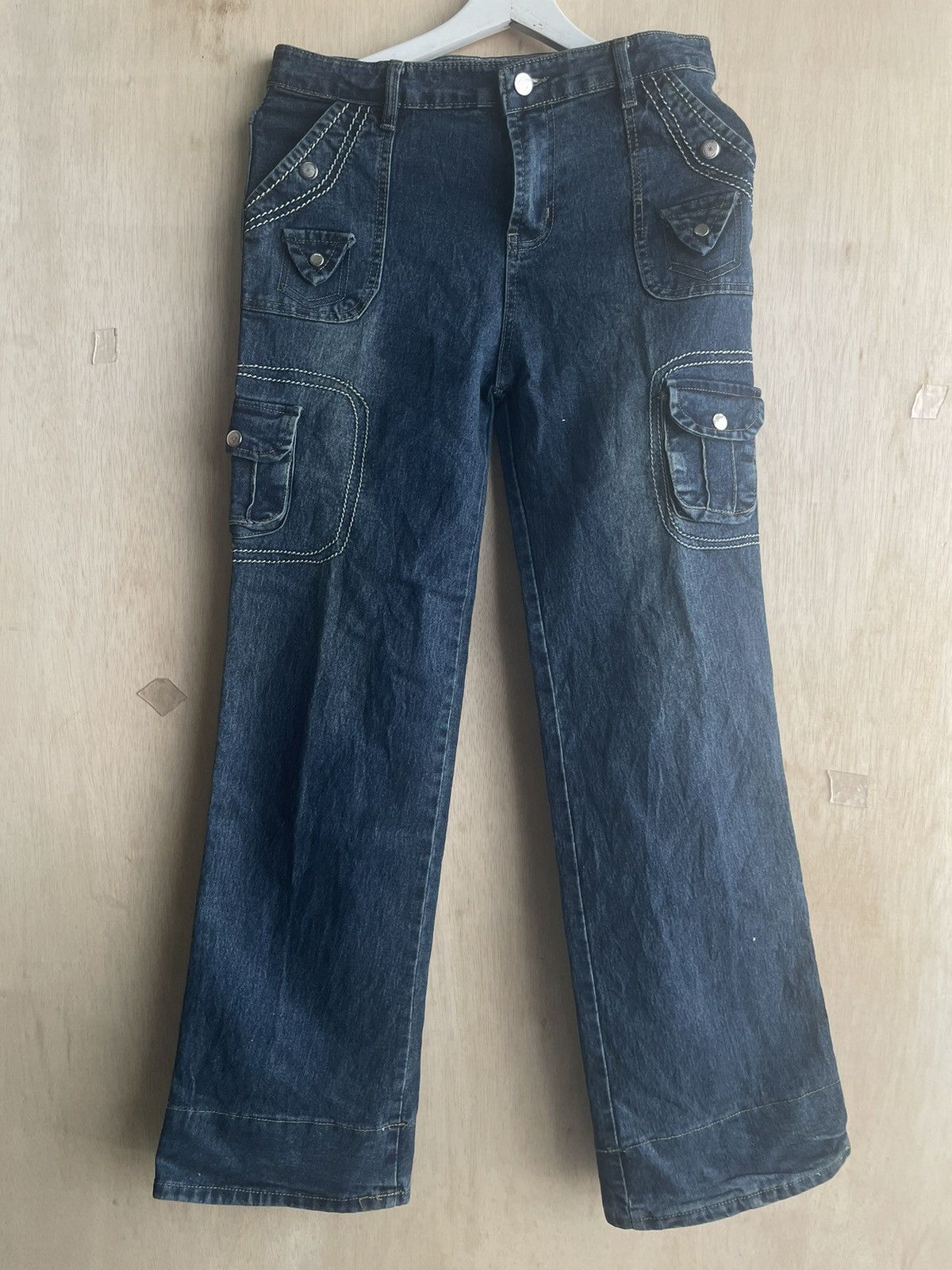Japanese Brand × Vintage Cargo pocket denim jeans Size 32" / US 10 / IT 46 - 1 Thumbnail