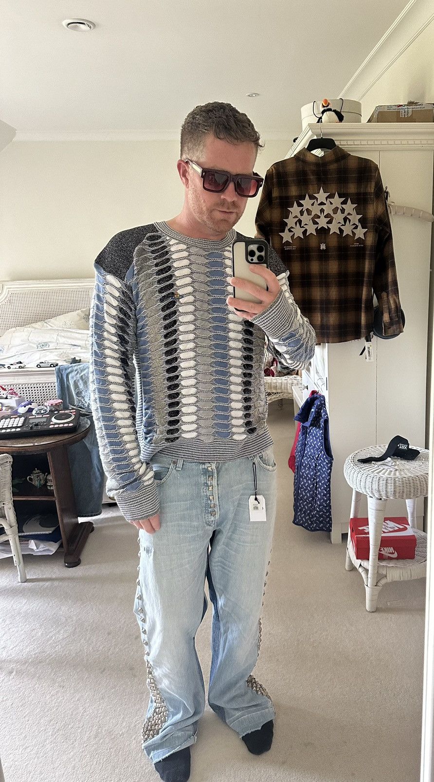Vivienne Westwood $960 Vivienne Westwood Marcel jumper metallic lamé sweater Size US L / EU 52-54 / 3 - 3 Thumbnail