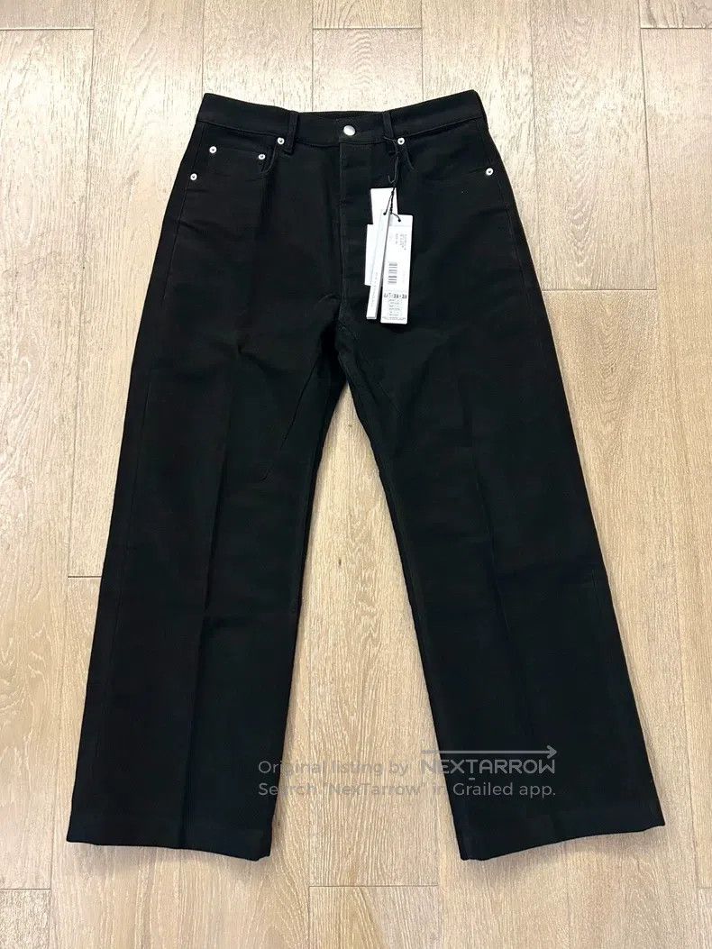 RICK OWENS Mainline Black Straight Leg Wide Trousers - Lon