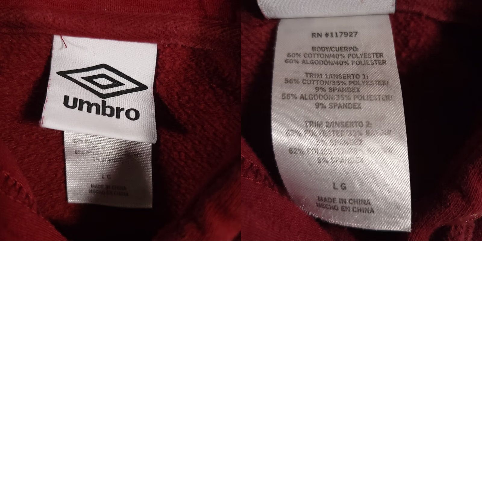 Umbro VINTAGE Umbro Raglan Logo Embossed Pullover Hoodie Women's Large Red Short Sweatshirt Ballpark? Size L / US 10 / IT 46 - 9 Thumbnail