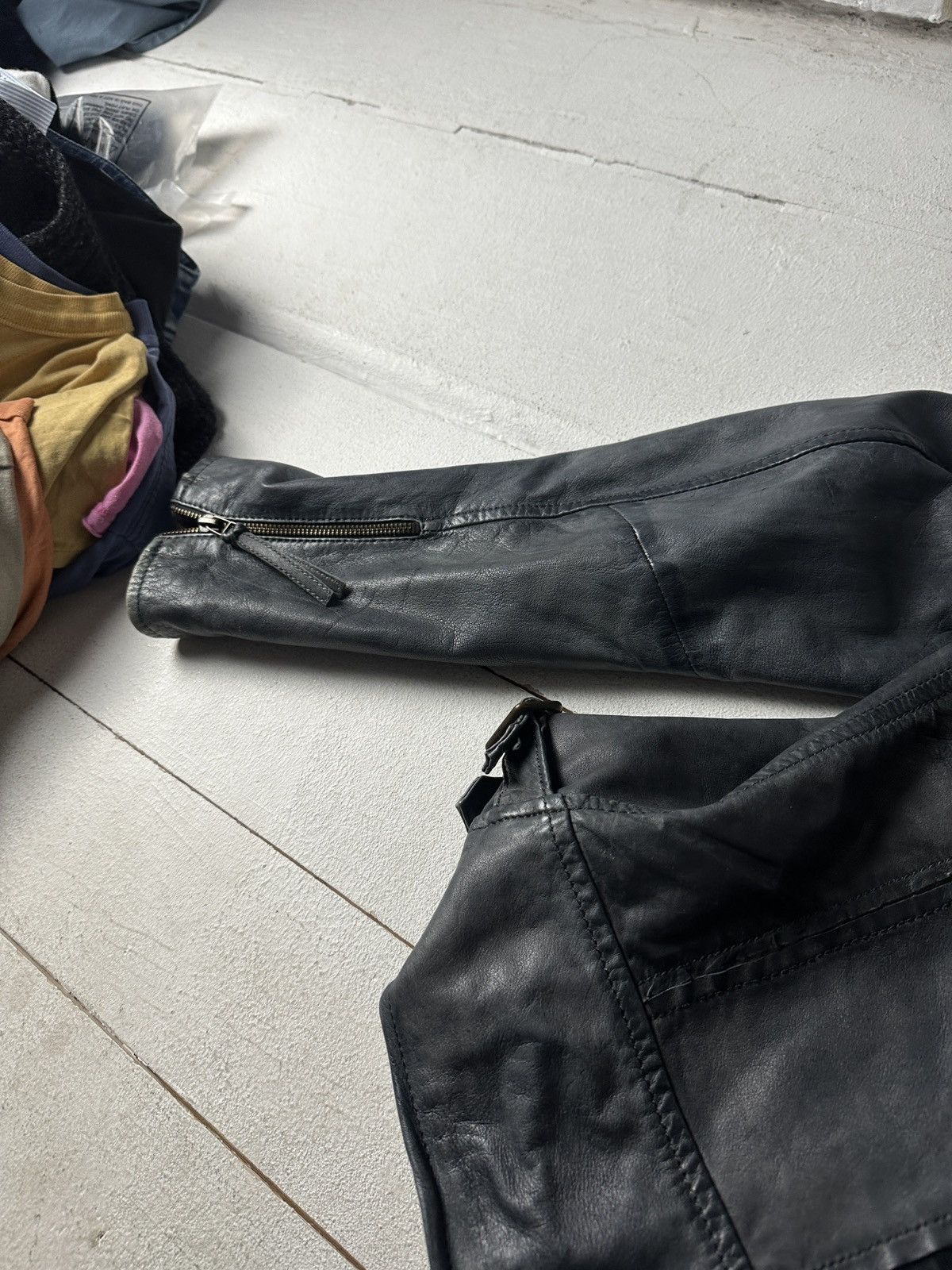 Other 🚨Y2K RICK OWENS TYPE DIRTY SLIM FIT ZIP LEATHER JACKET Size M / US 6-8 / IT 42-44 - 11 Thumbnail