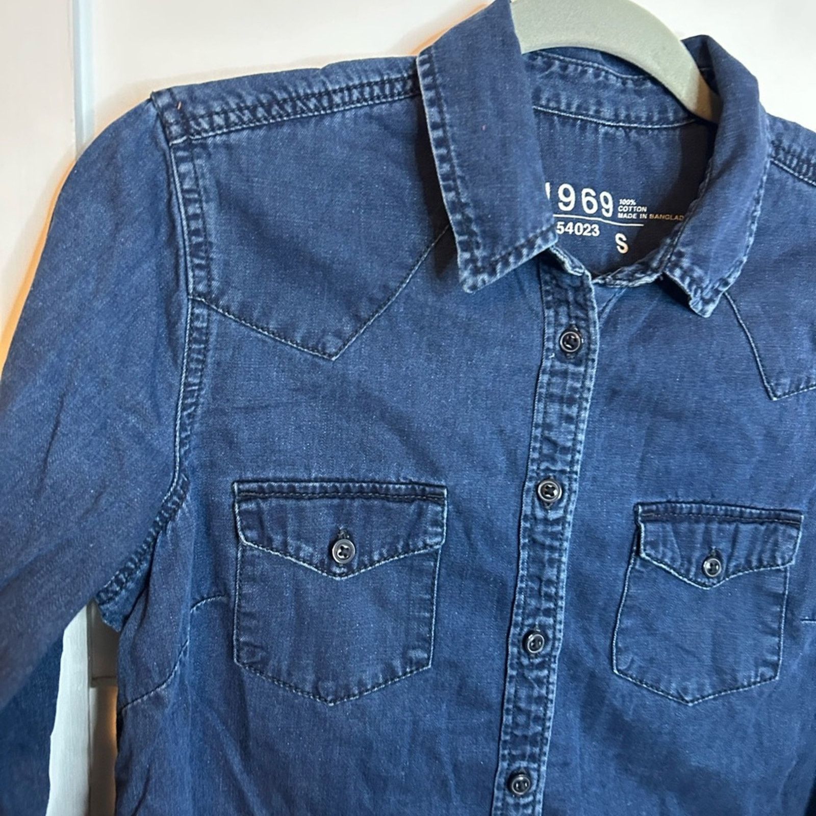 Gap Gap Dark Blue Denim Classic Western Shirt Size S / US 4 / IT 40 - 5 Thumbnail