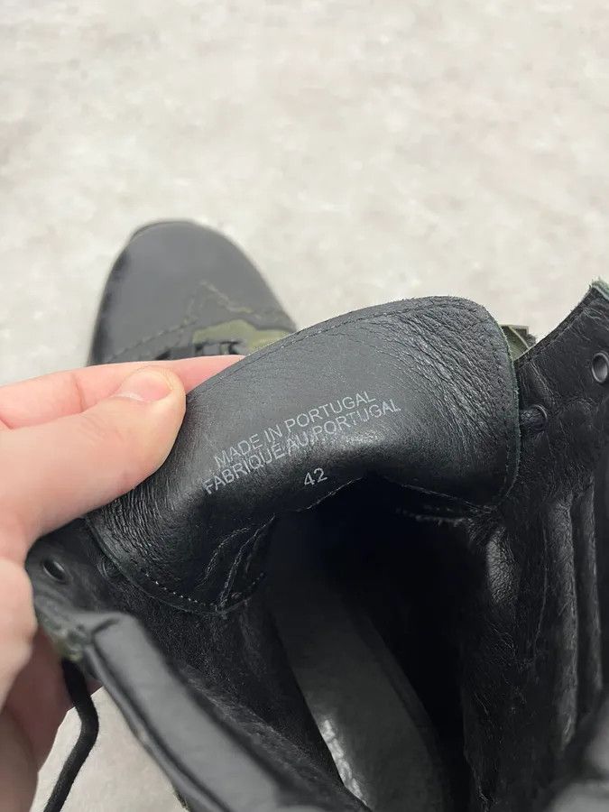 2000s Diesel Black & Green Military Combat Leather Boots