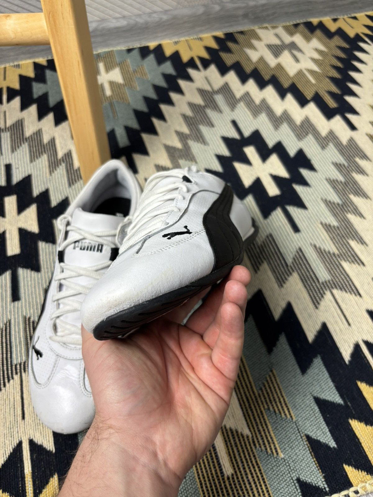 Puma Puma Speedcat leather shoes white and black Size US 10.5 / EU 43-44 - 6 Thumbnail
