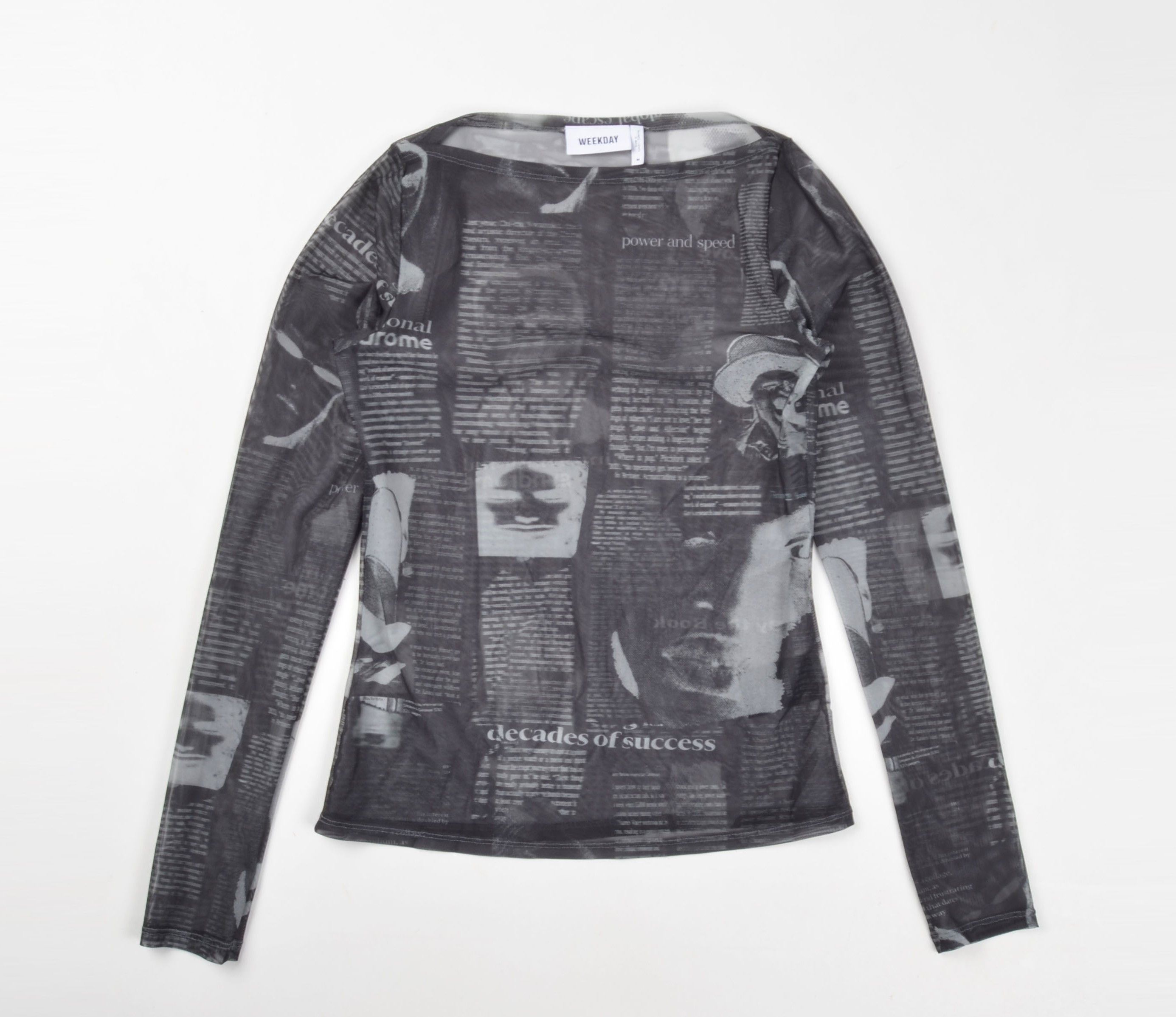 Weekday Weekday Y2K Mesh Gazette Long Sleeve Top Size M / US 6-8 / IT 42-44 - 3 Thumbnail
