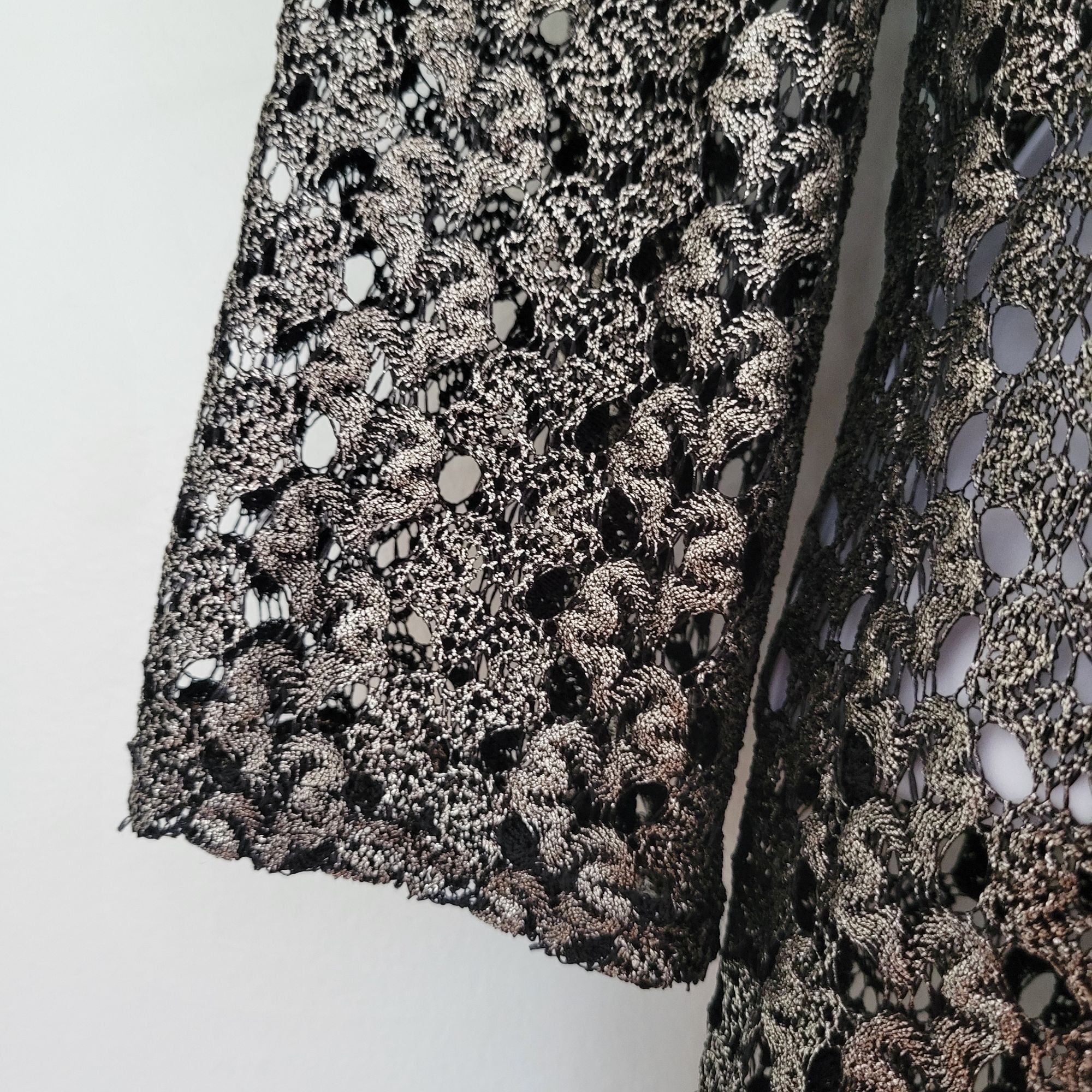 Joseph Ribkoff NWT Joseph Ribkoff S Black Gold Lace Sheer Tunic Top Asymmet Size S / US 4 / IT 40 - 5 Thumbnail
