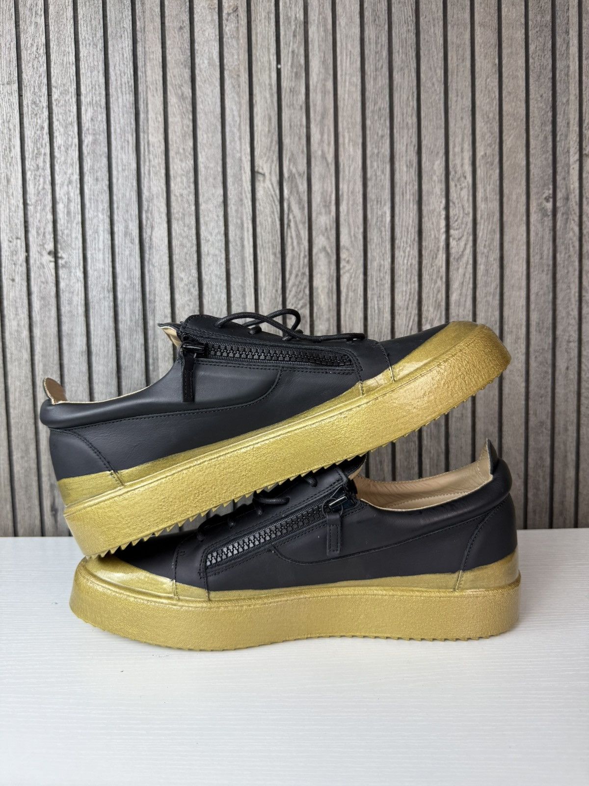 Giuseppe Zanotti Giuseppe Zanotti Men's Black Leather Low-Top Sneakers Size US 15 / EU 48 - 5 Thumbnail
