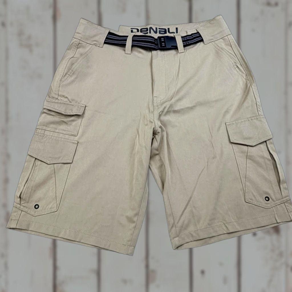 Vintage Denali Cargo Shorts Mens 32 Khaki Stretch Belted Pockets Outdoor Hiking Size US 32 / EU 48 - 1 Thumbnail