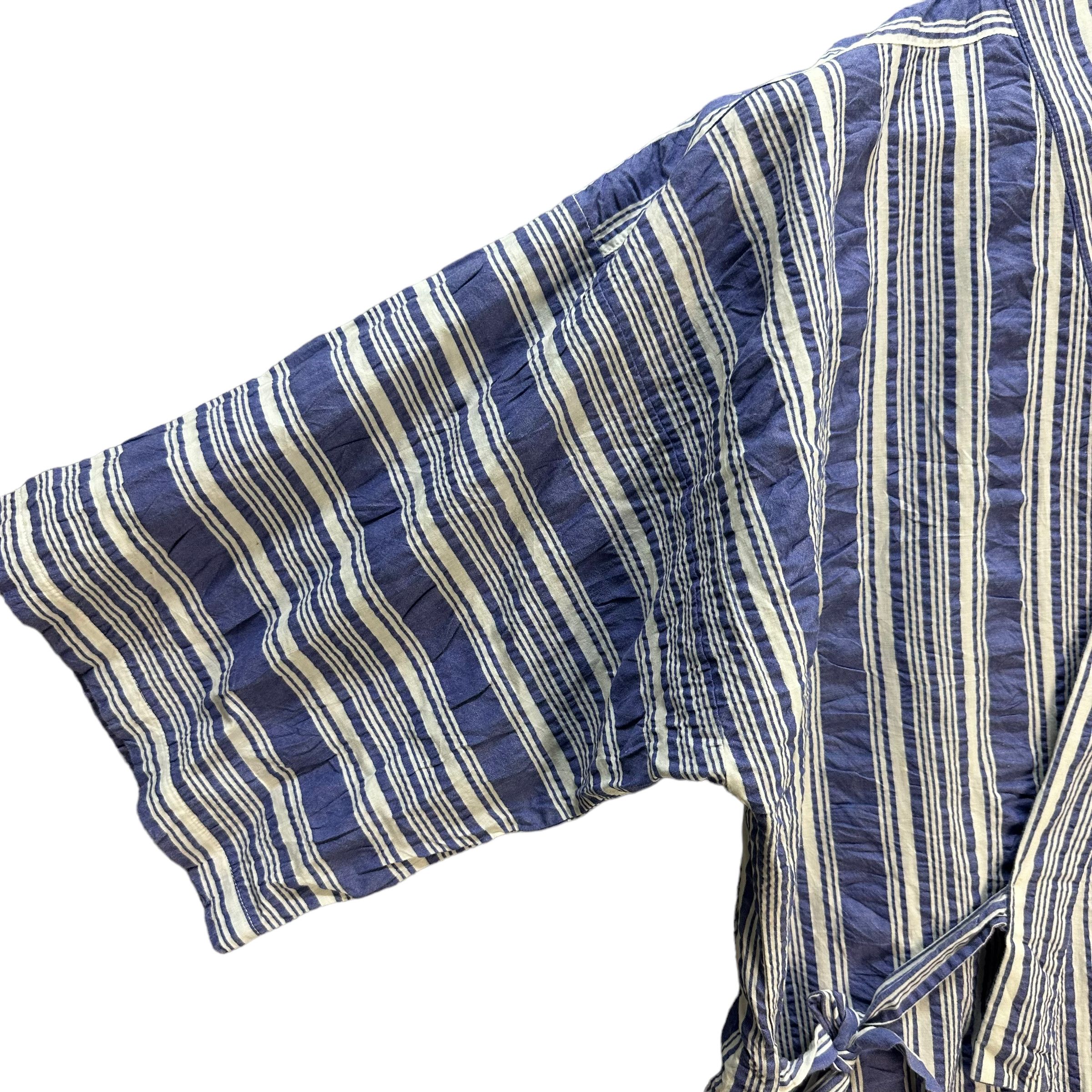 Kansai Yamamoto RARE🔥 VINTAGE KANSAI MAN STRIPED KIMONO JACKET #7558-153 Size US L / EU 52-54 / 3 - 6 Thumbnail