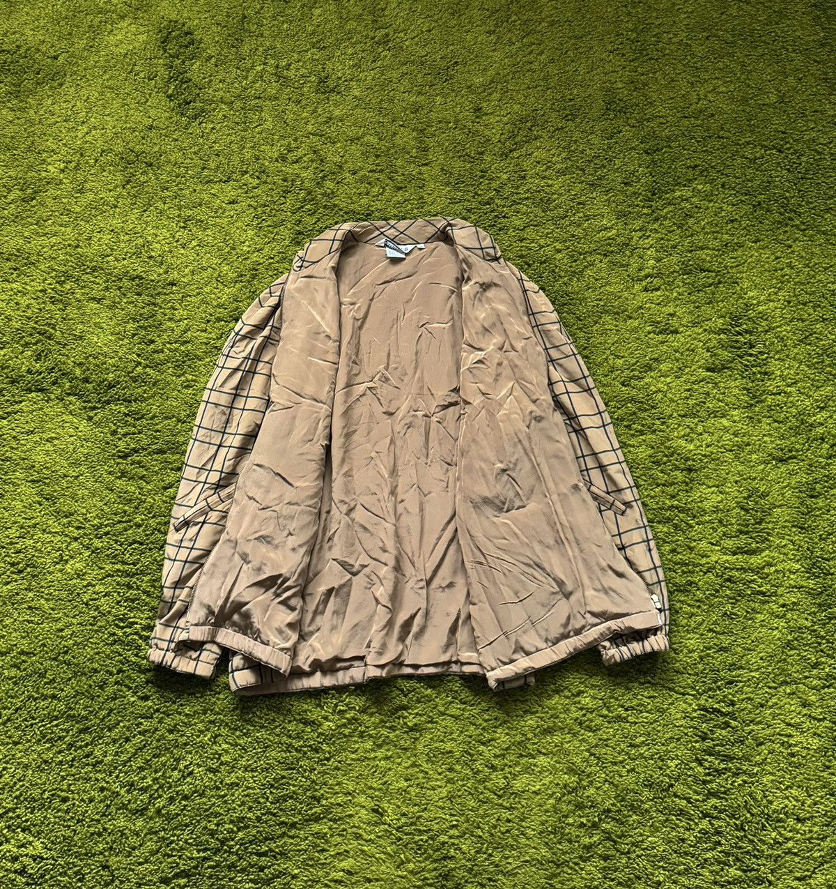 Designer × Vintage × Vitaliano Pancaldi 100% silk checkered vintage jacket Size US M / EU 48-50 / 2 - 3 Thumbnail