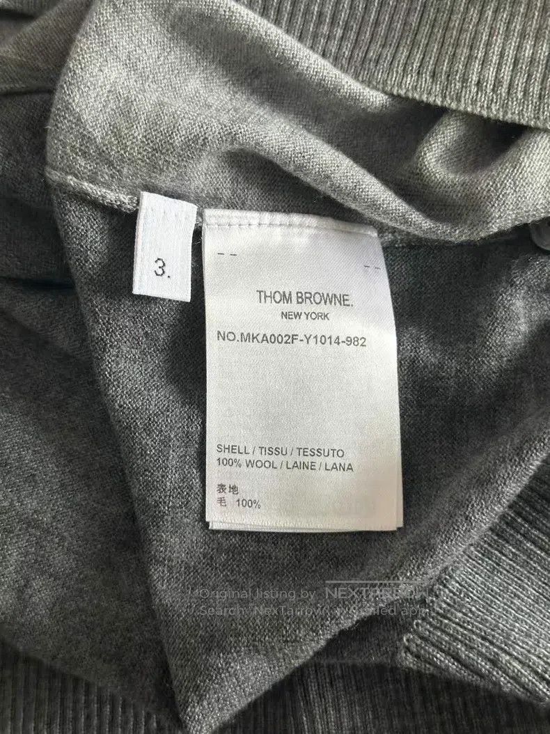 Thom Browne Thom Browne Gray and White Colorblock Wool Sweater Size US L / EU 52-54 / 3 - 4 Thumbnail