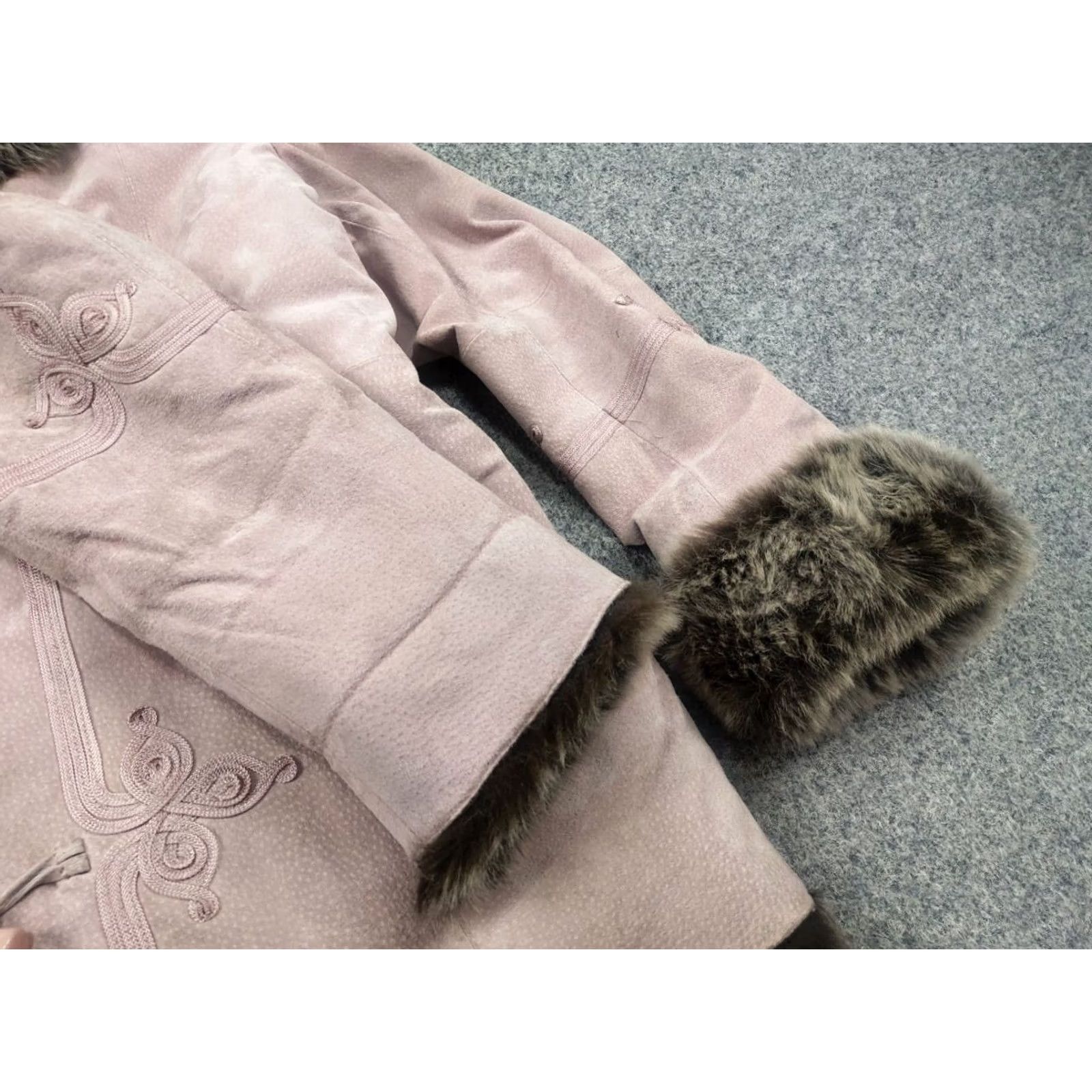 Pinko VINTAGE Delicate pink leather sheepskin coat with fur and logos LGB hysteric Y2K jacket Womens XS Size XXL / US 16-18 / IT 52-54 - 7 Thumbnail