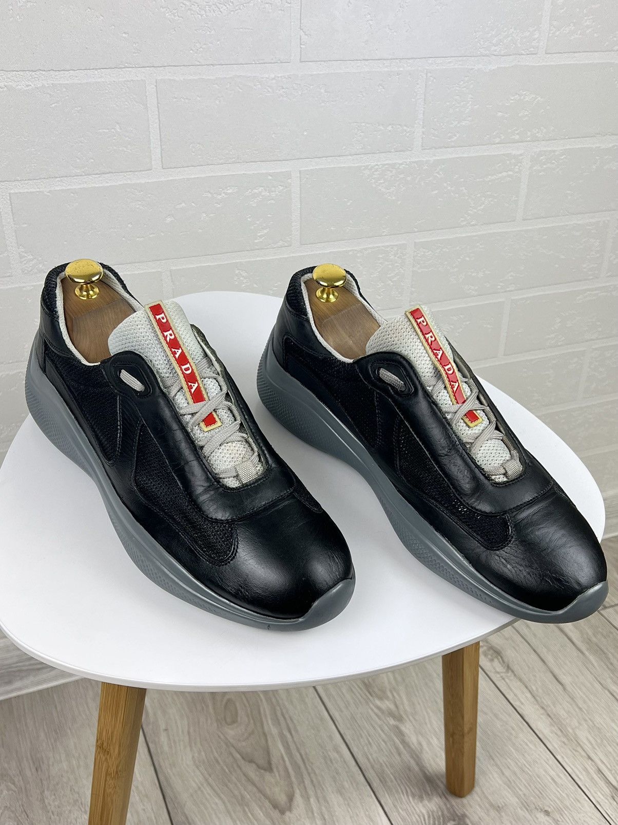 Prada PRADA Sneakers AMERICAS CUP Leather Fabric Shoes Red Tab Men Size US 8 / EU 41 - 2 Thumbnail