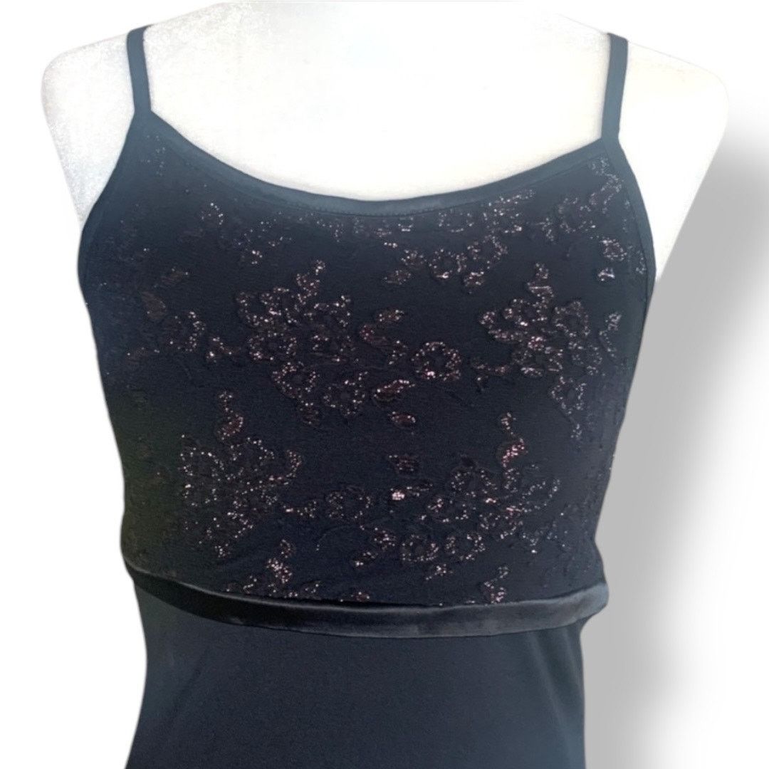 Vintage Vintage Black Metallic Sequin Floral Evening Gown Maxi Dress Size S / US 4 / IT 40 - 7 Thumbnail