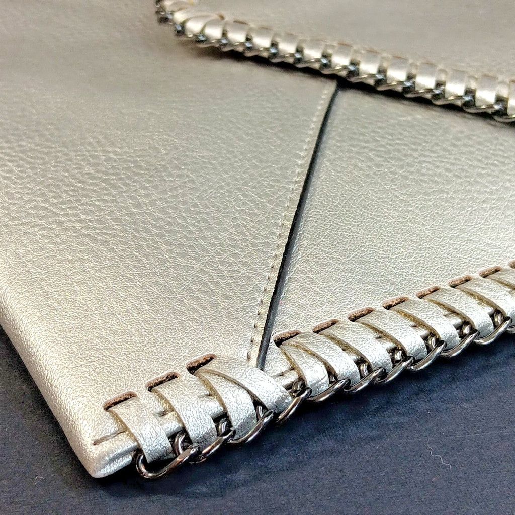 Lord & Taylor Rare Design Lab Lord And Taylor Envelope Purse Silver Size ONE SIZE - 11 Thumbnail