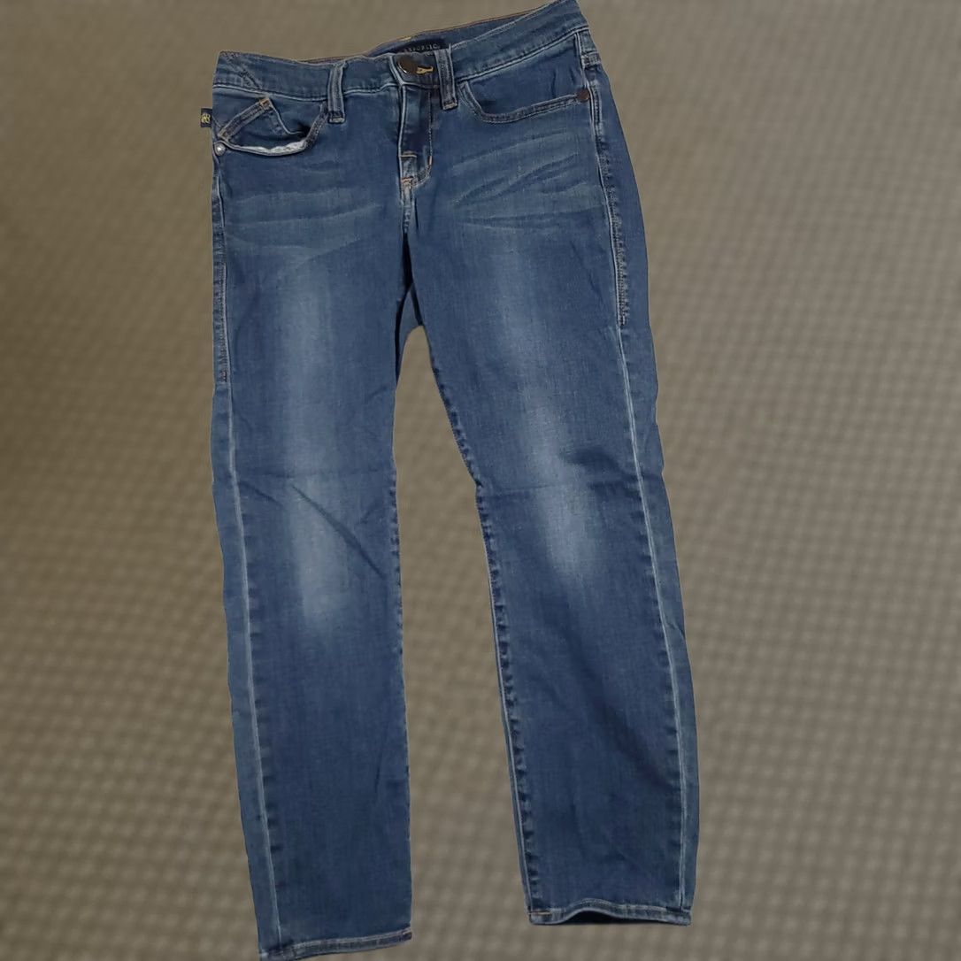 Vintage Rock & Republic Jeans Womens 6 Skinny Stretch Denim Medium Wash Studded Pocket Blue Size 28" / US 6 / IT 42 - 1 Thumbnail