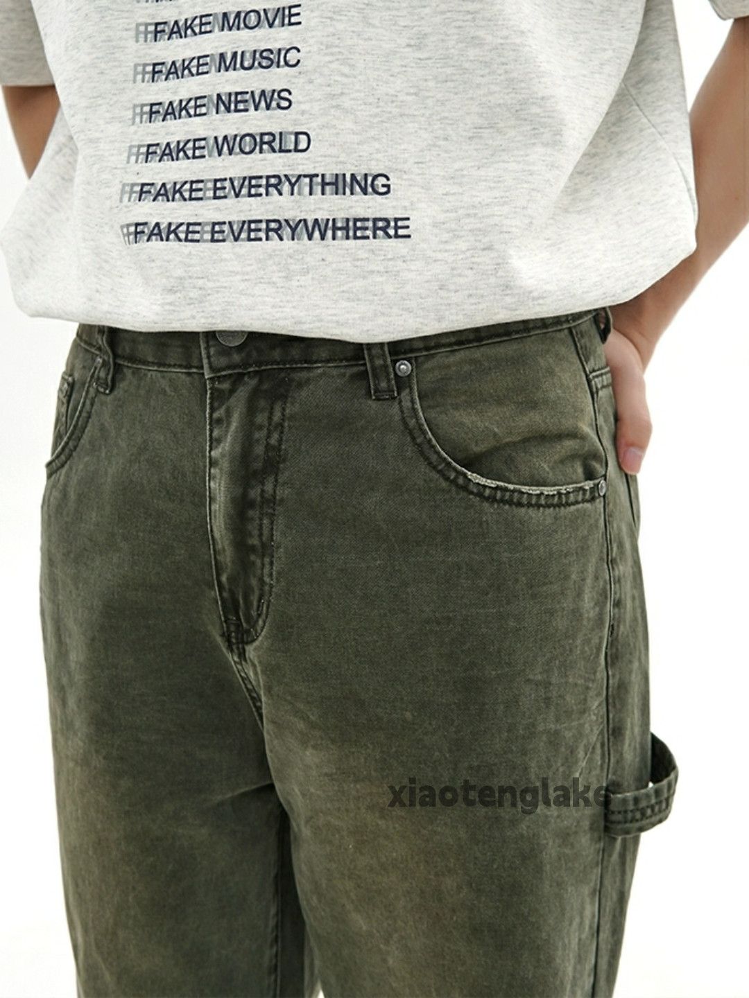 Jean × Vintage washed faded cleanfit skate hiphop baggy cargo jeans Size US 32 / EU 48 - 4 Thumbnail