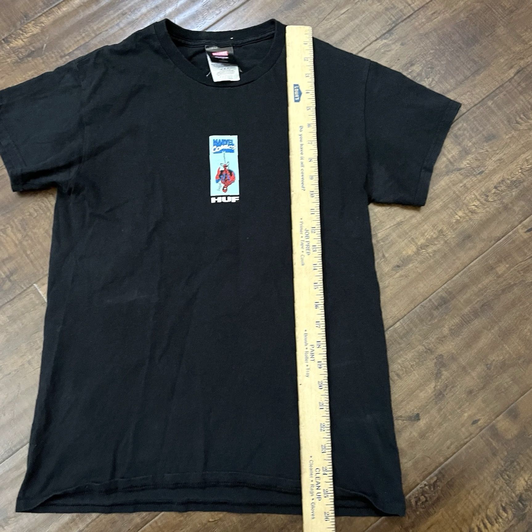 Huf VINTAGE HUF Spider-Man Graphic T-Shirt Mens Small Black Marvel Comics Streetwear Size US S / EU 44-46 / 1 - 8 Thumbnail