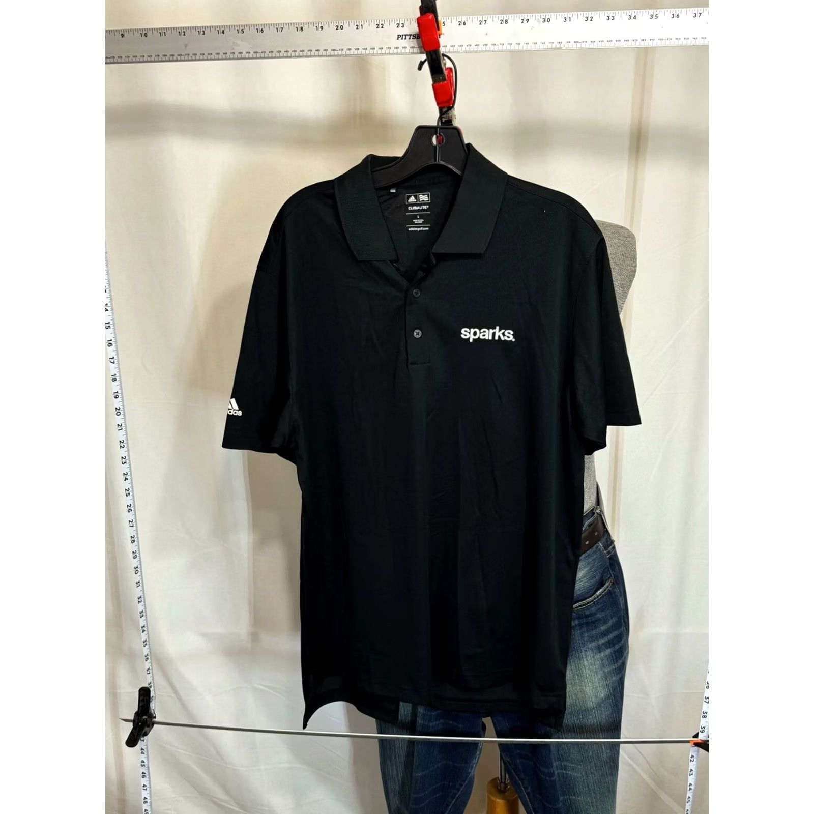 Adidas Adidas Polo Shirt Mens L Black SHARp Embroidered Sparks Golf POLO Shirt Large L Size US L / EU 52-54 / 3 - 3 Thumbnail