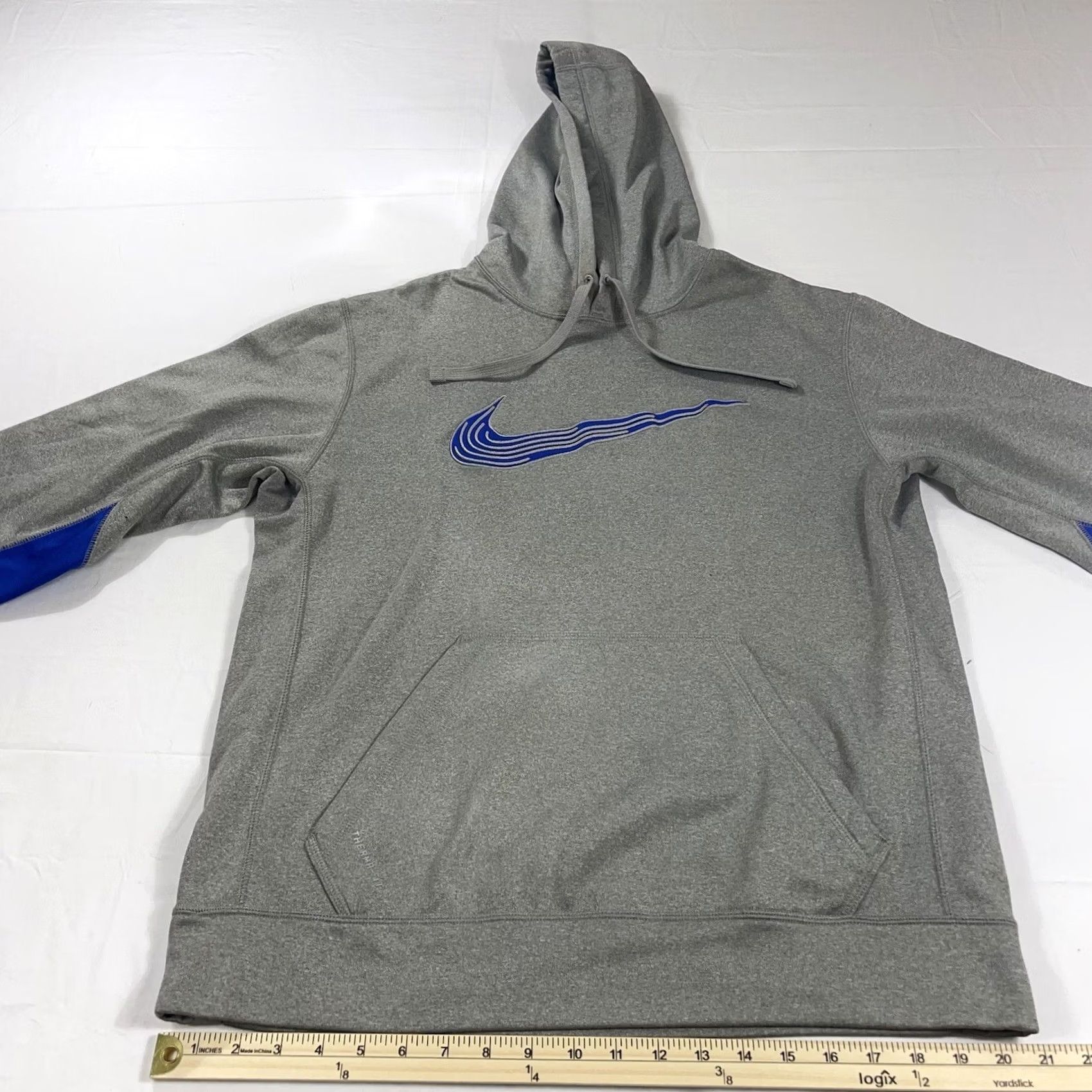Nike Nike ThermaFit Annihilator Hoodie Swoosh Gray Blue Knockout 586289-063 M Adult Hoodie Pullover Logo Embroidered Size US M / EU 48-50 / 2 - 7 Thumbnail