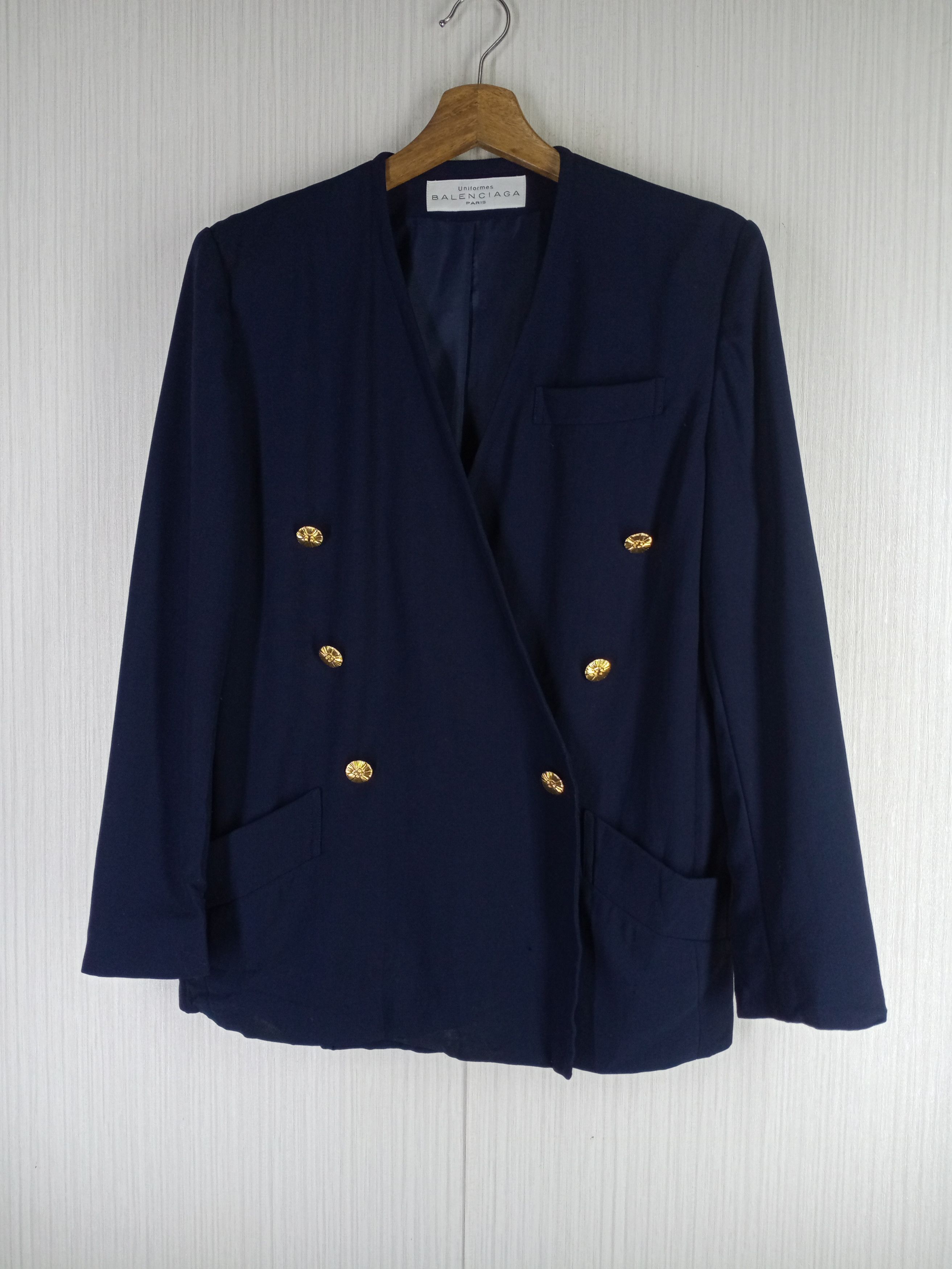 Balenciaga Vintage Balenciaga Paris Uniformes Double Breasted Blazer Size M / US 6-8 / IT 42-44 - 1 Thumbnail