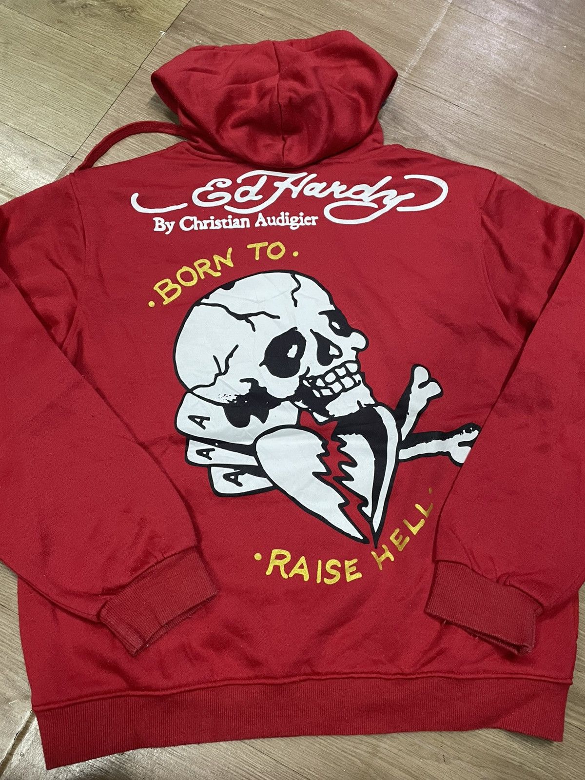 Vintage ed hardy born to hell hoodie