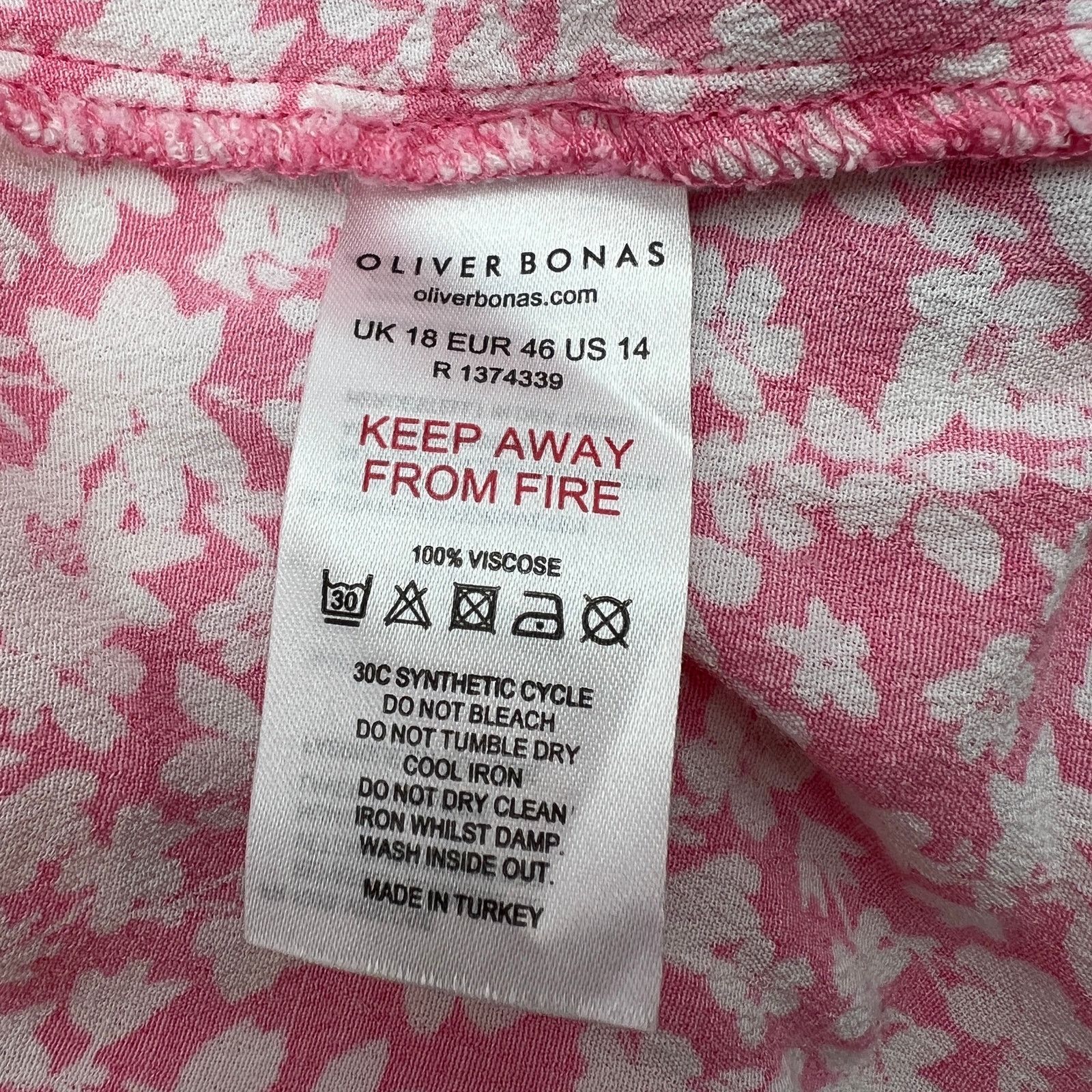 Other Olivia Bonas Two Tone Ditsy Floral Pink Midi Dress Size XL / US 12-14 / IT 48-50 - 7 Thumbnail