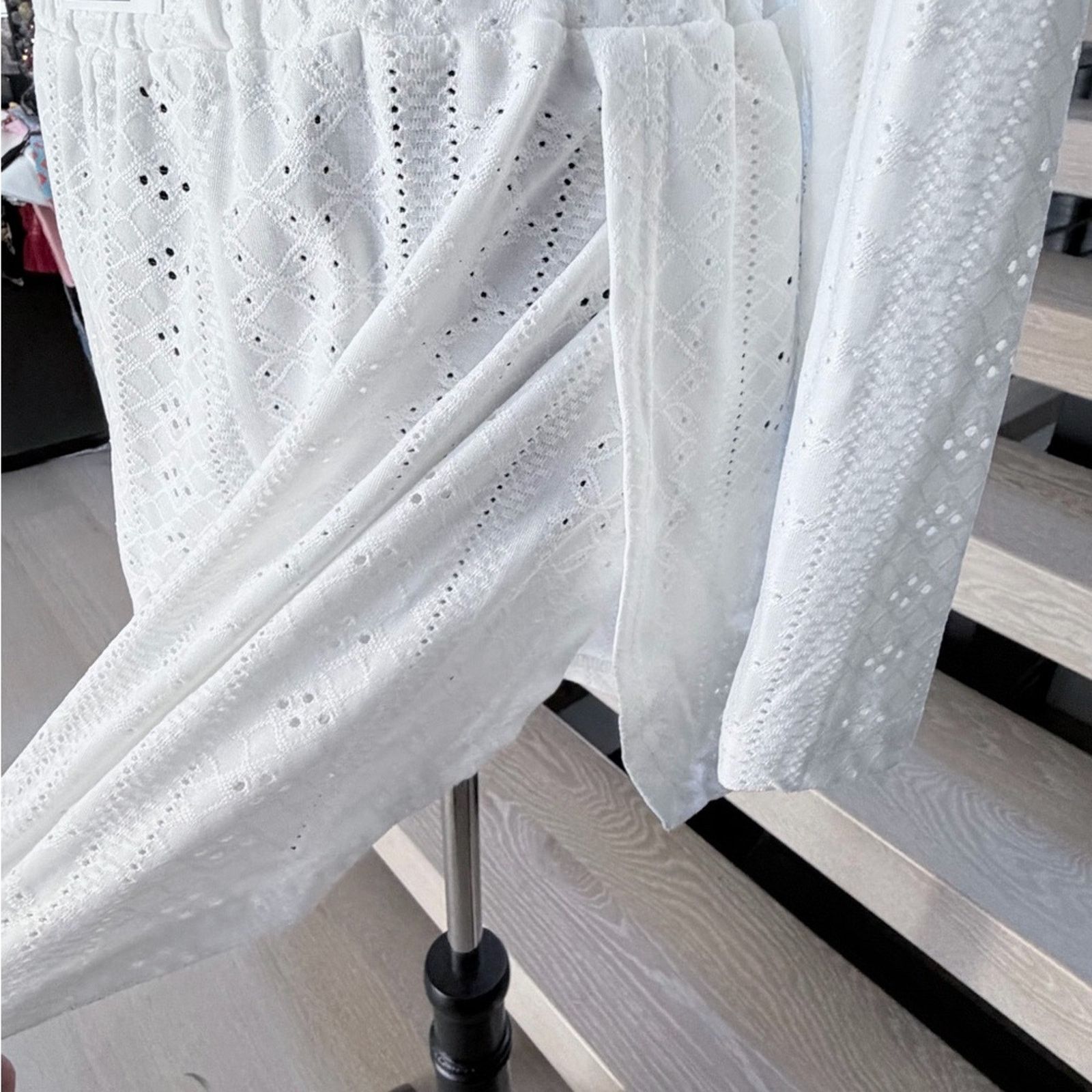 Other New Y2K White Eyelet Long Sleeve and Shorts Set size S/M Size S / US 4 / IT 40 - 12 Thumbnail