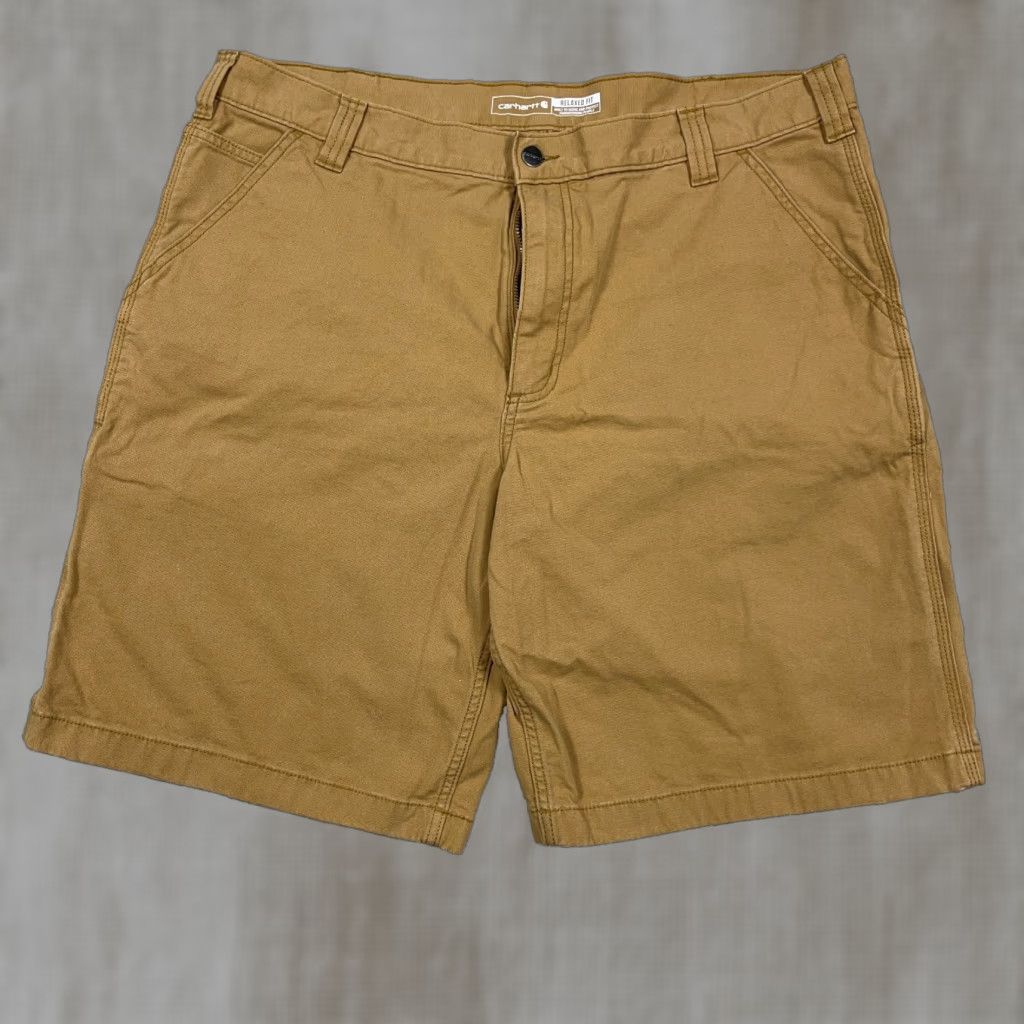 Carhartt Carhartt Shorts Men 40 Tan Brown Duck Canvas Relaxed Fit Rugged Flex Utility Cargo Pocket Casual Workwear Size US 40 / EU 56 - 1 Thumbnail