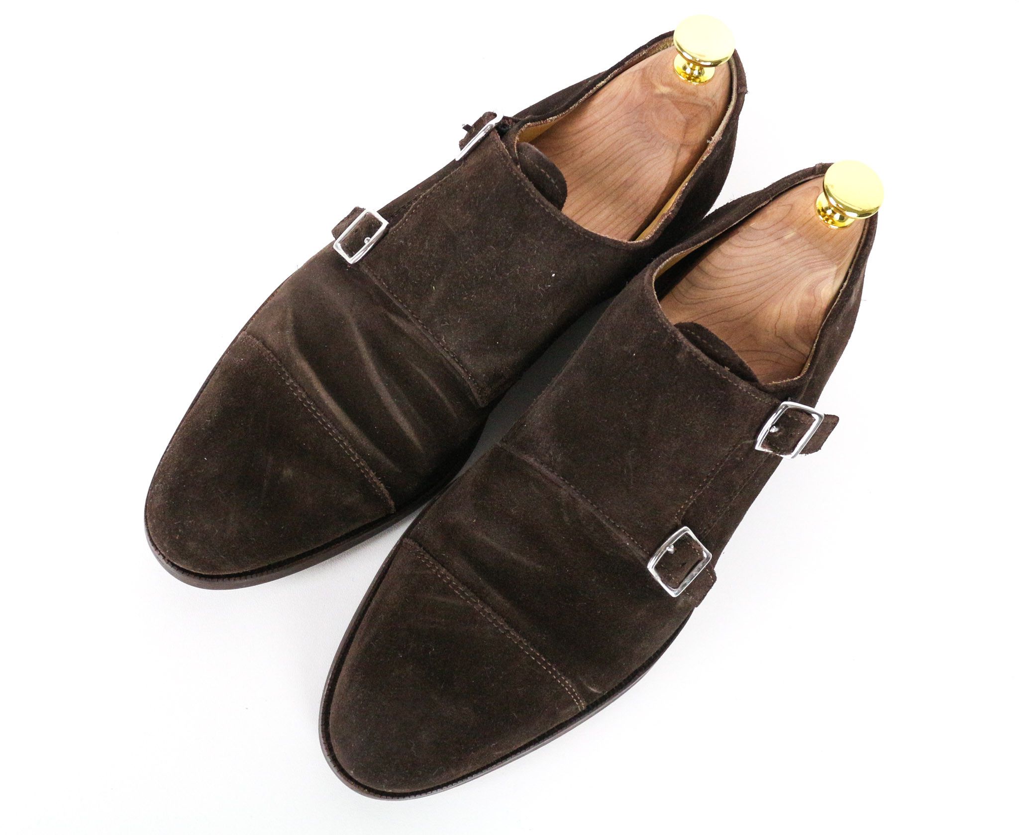 Suitsupply EU40 Brown Suede Calf Leather Double Monk Shoes 73519 Size US 7 / EU 40 - 7 Thumbnail