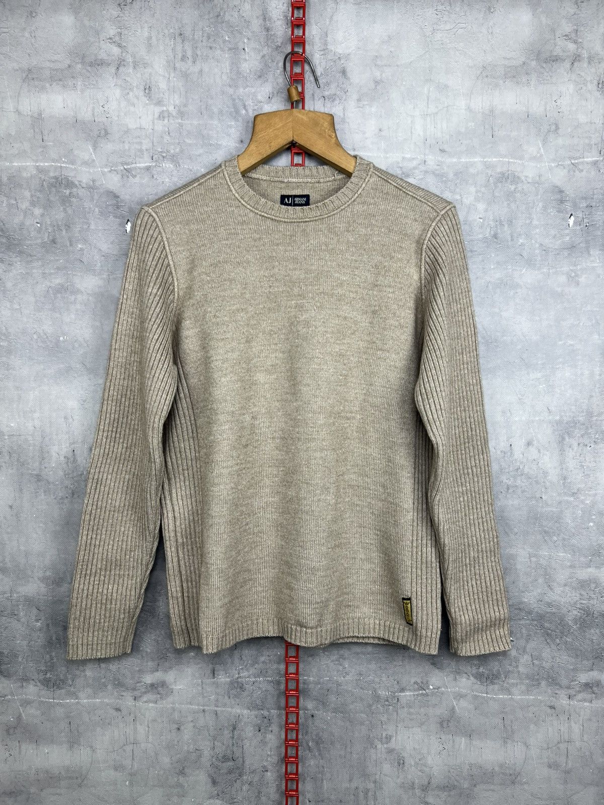 Emporio Armani Vintage Emporio Armani Beige Wool Men’s Sweater Size M Size US M / EU 48-50 / 2 - 2 Thumbnail