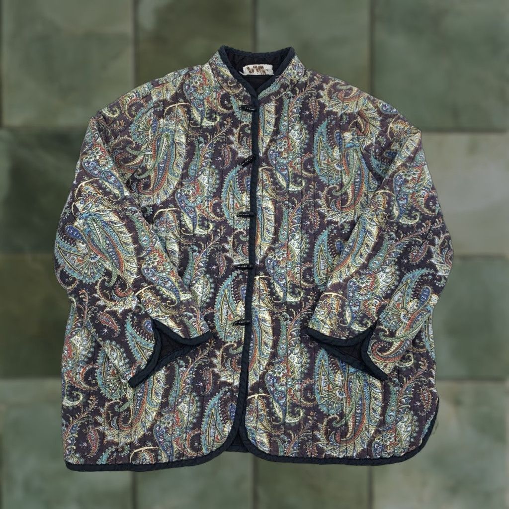 Vintage Tori Woods New York Jacket Womens Large Multicolor Paisley Quilt 1980s