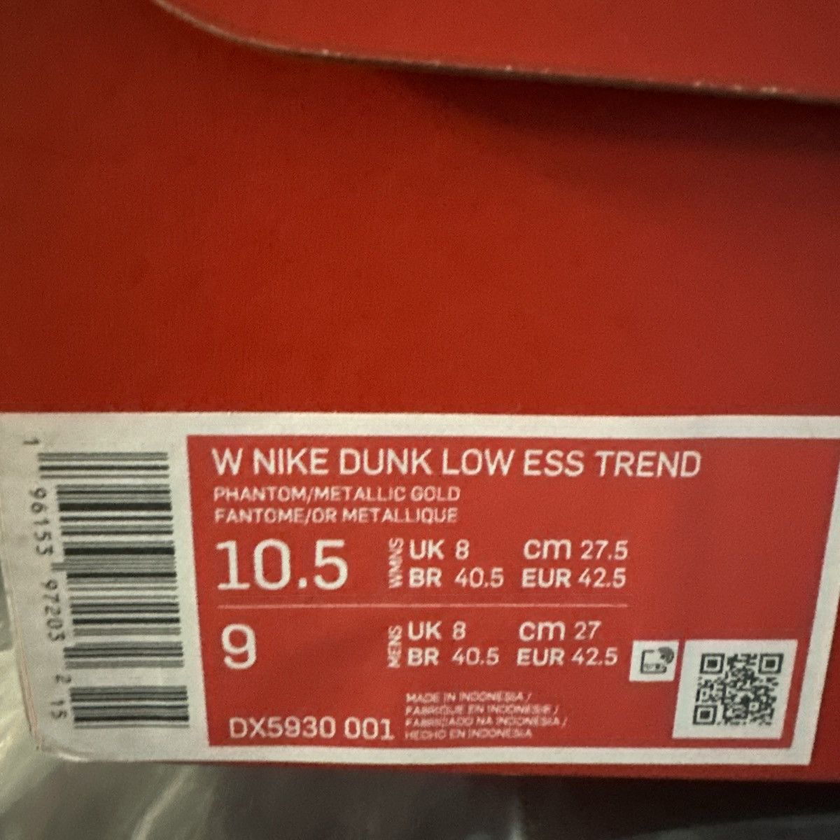 Nike Nike Dunk Low Trend Phantom Metallic Gold W Size 10.5 / M 9 Size US 10.5 / IT 40.5 - 7 Thumbnail