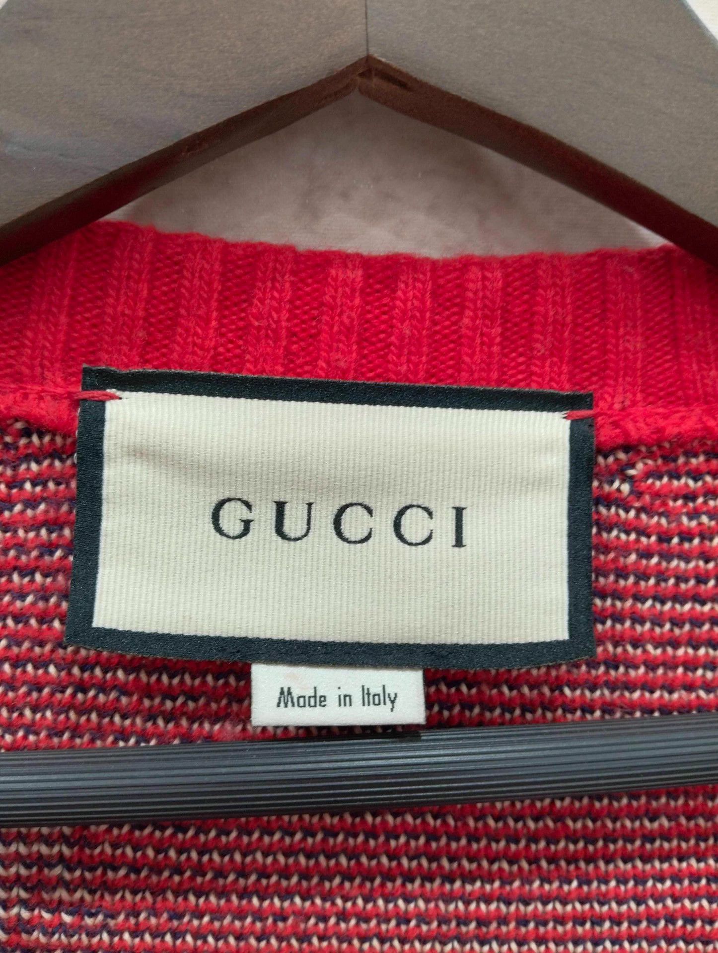 Gucci GUCCI Red Animal Print Knit Cardigan M Size US M / EU 48-50 / 2 - 4 Thumbnail