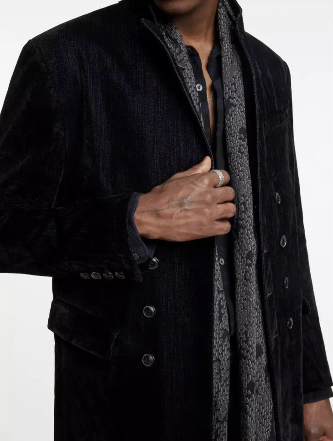 John Varvatos Flocked Velvet Coat EU 44 USA 34 Small Size US S / EU 44-46 / 1 - 18 Thumbnail