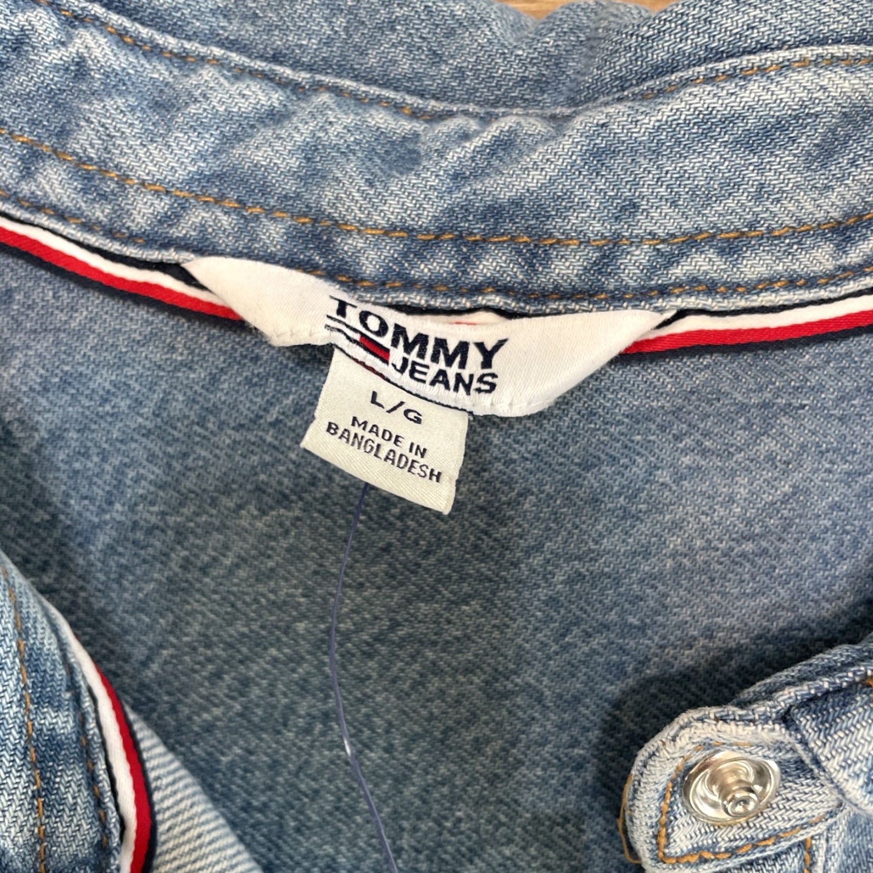 Tommy Hilfiger TOMMY HILFIGER Long Sleeve Denim Dress with Sport Logo - Women's Casual Size L - Blue Denim Size L / US 10 / IT 46 - 2 Thumbnail