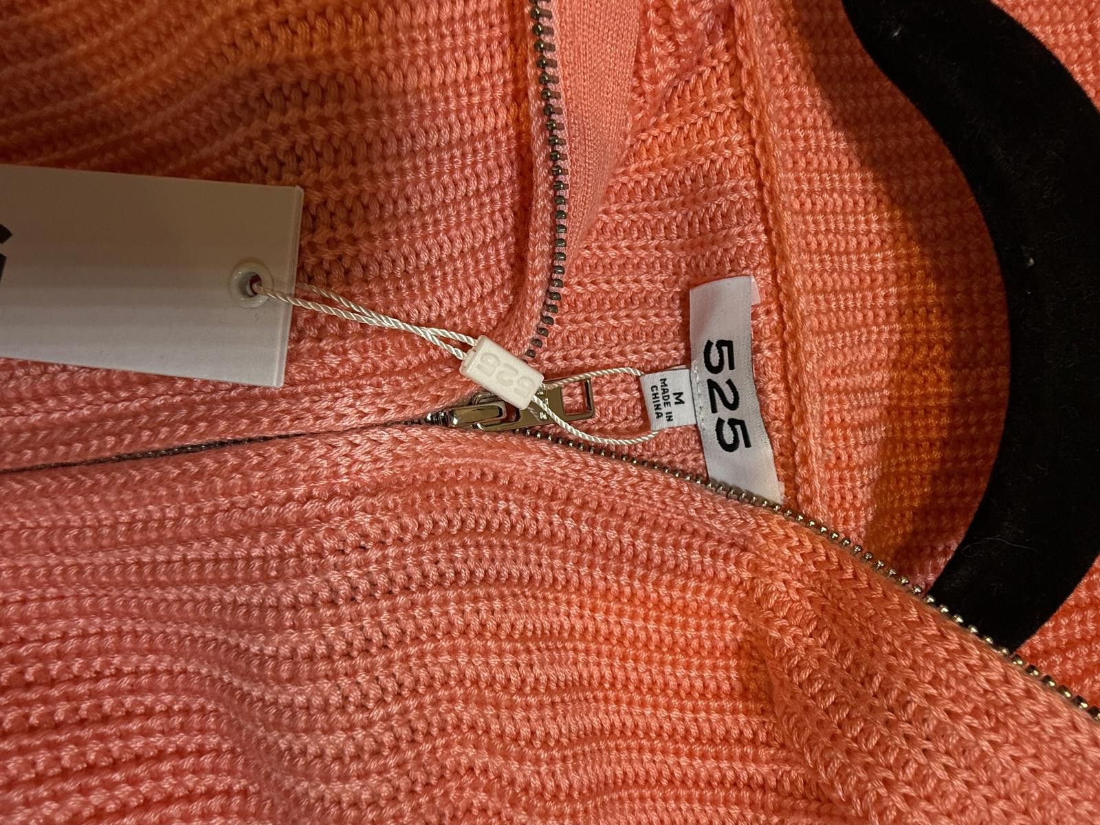Designer 525 Cozy Zip-Up Hooded Sweater in Vibrant Coral Size M / US 6-8 / IT 42-44 - 3 Thumbnail