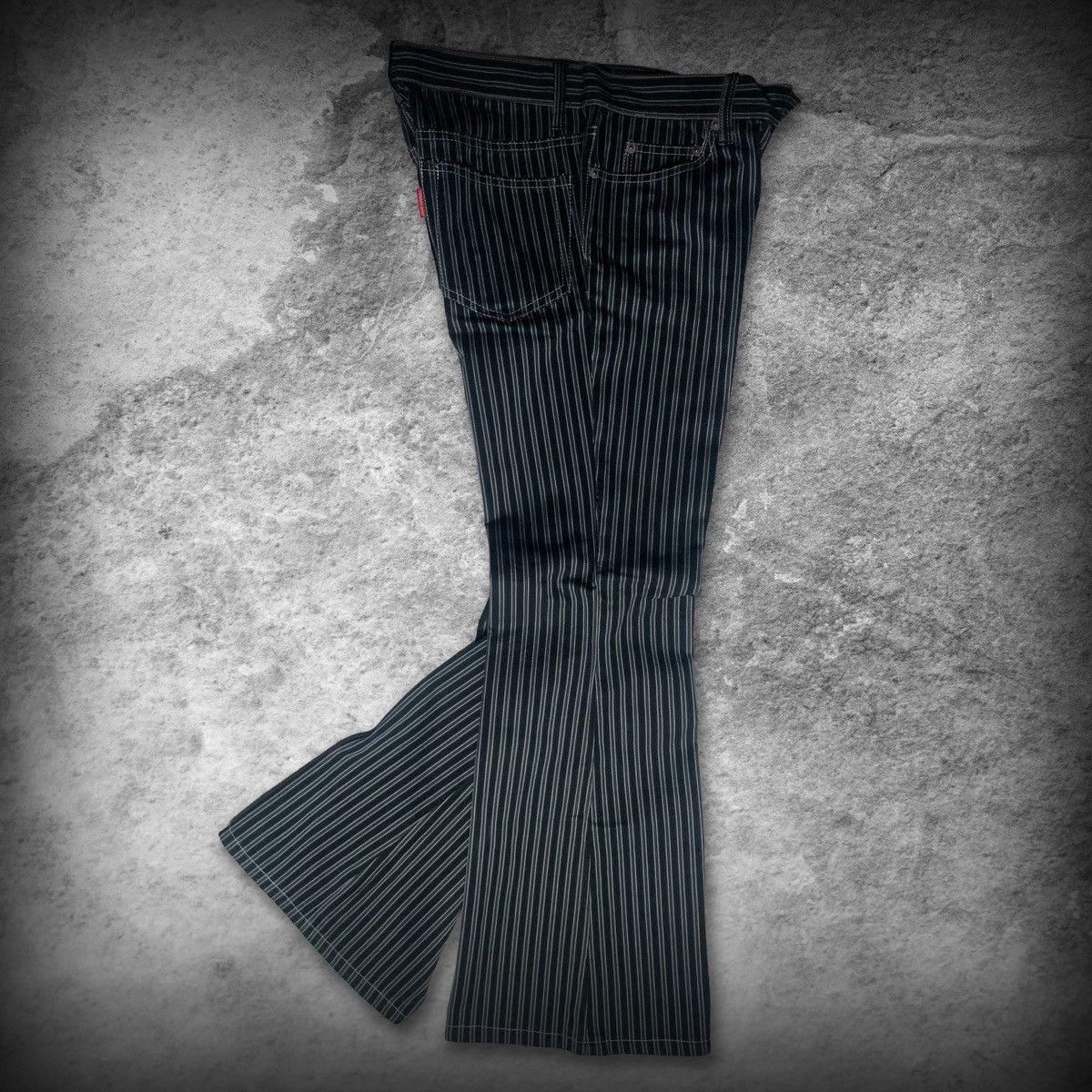Tornado Mart Tornado Mart Super Flared Stripe Pattern Pants Size US 31 - 10 Thumbnail