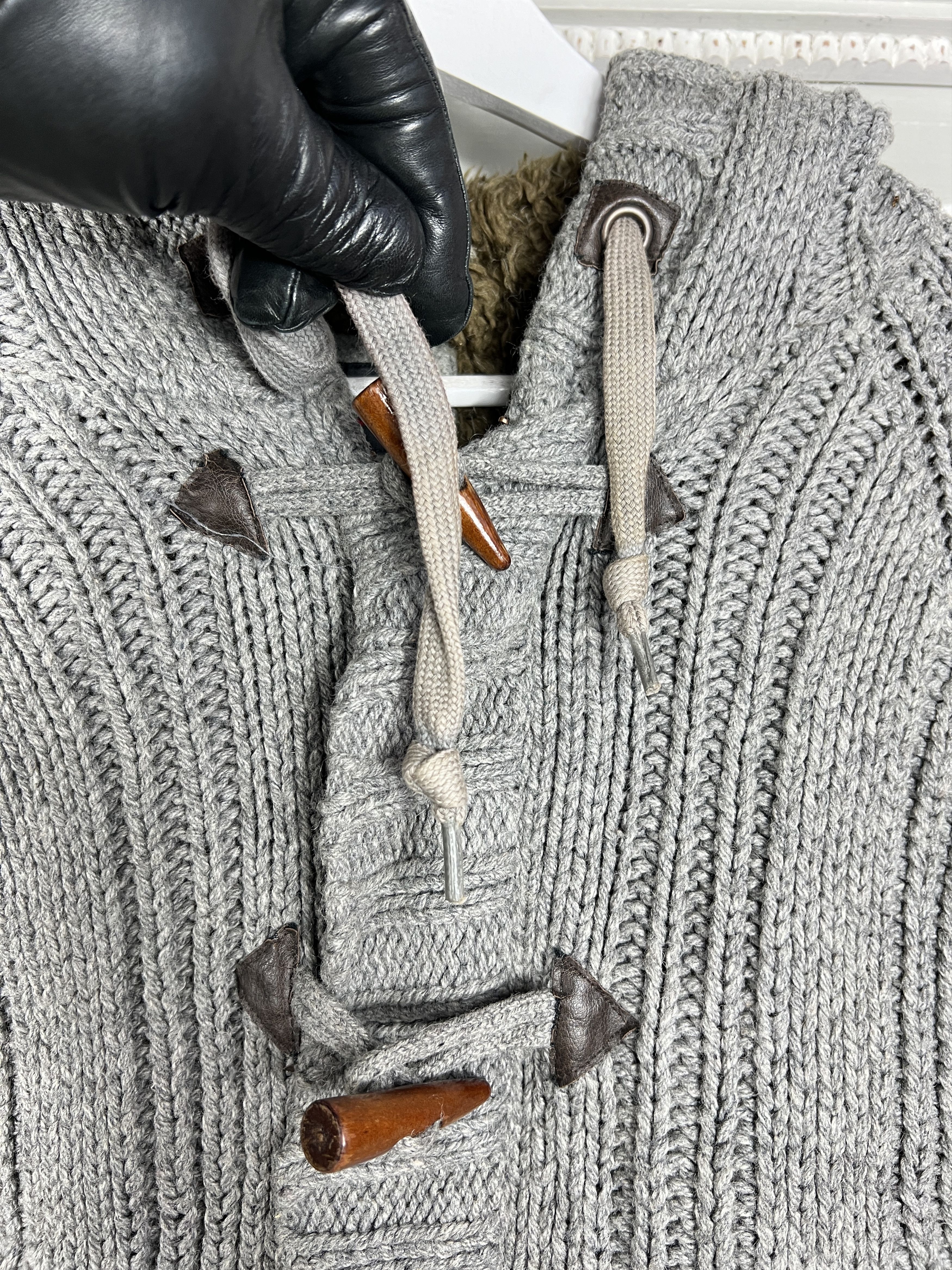 Schott × Vintage schott nyc cable knit hoodie military sherpa jacket size l Size US L / EU 52-54 / 3 - 3 Thumbnail
