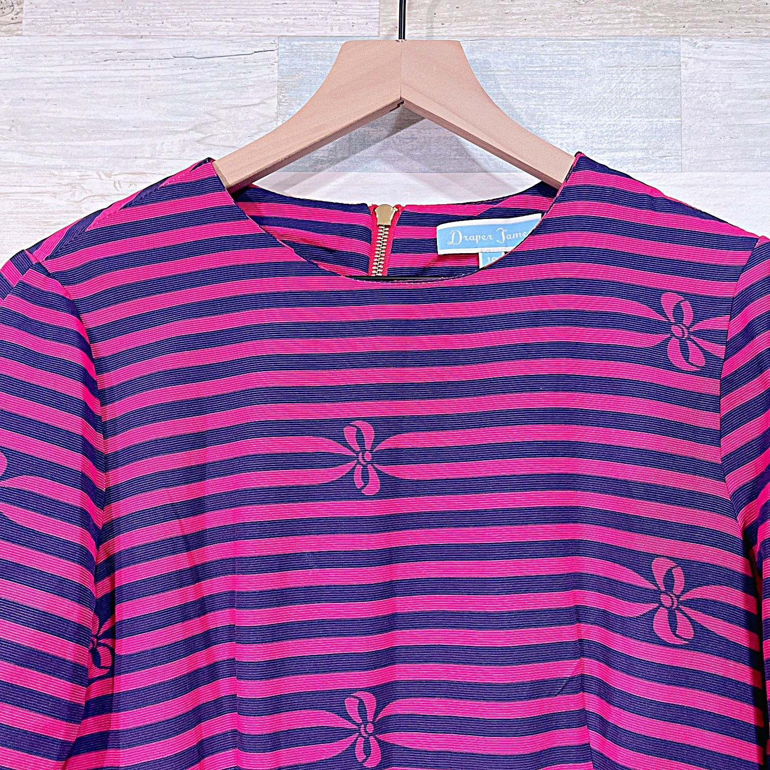 Other Draper James Bow Striped Dress Red Navy Blue Womens 10 Size L / US 10 / IT 46 - 3 Thumbnail