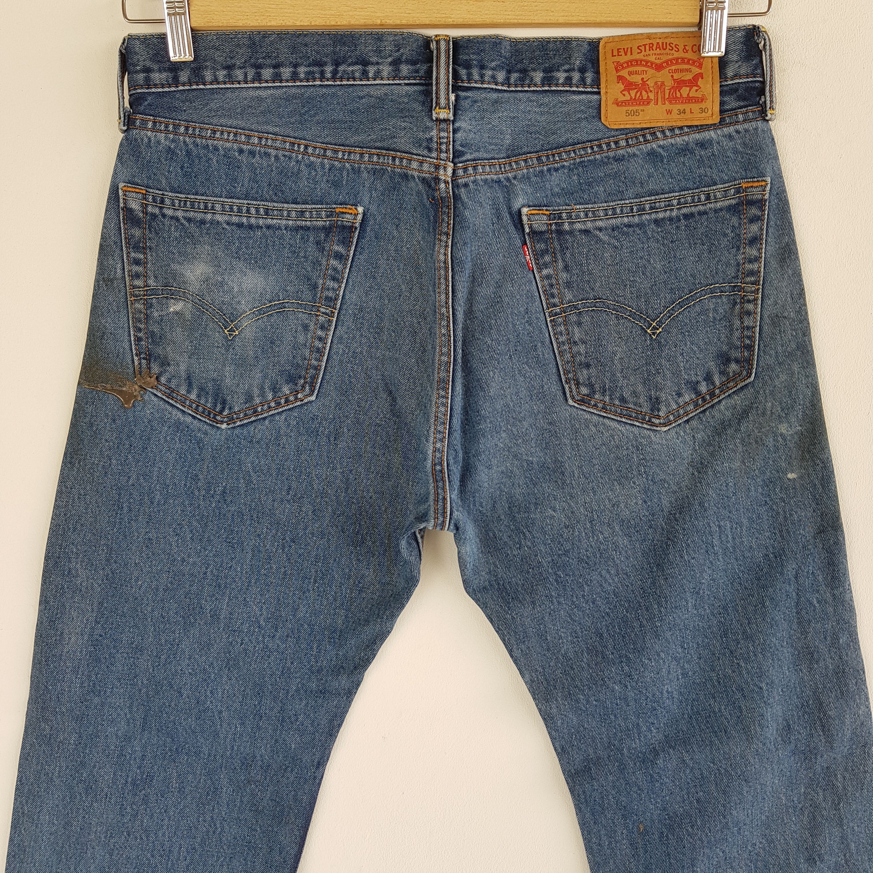 Levi's Vintage Dirty Levis 505 Jeans Released Hem Levi's Denim Size US 34 / EU 50 - 4 Thumbnail