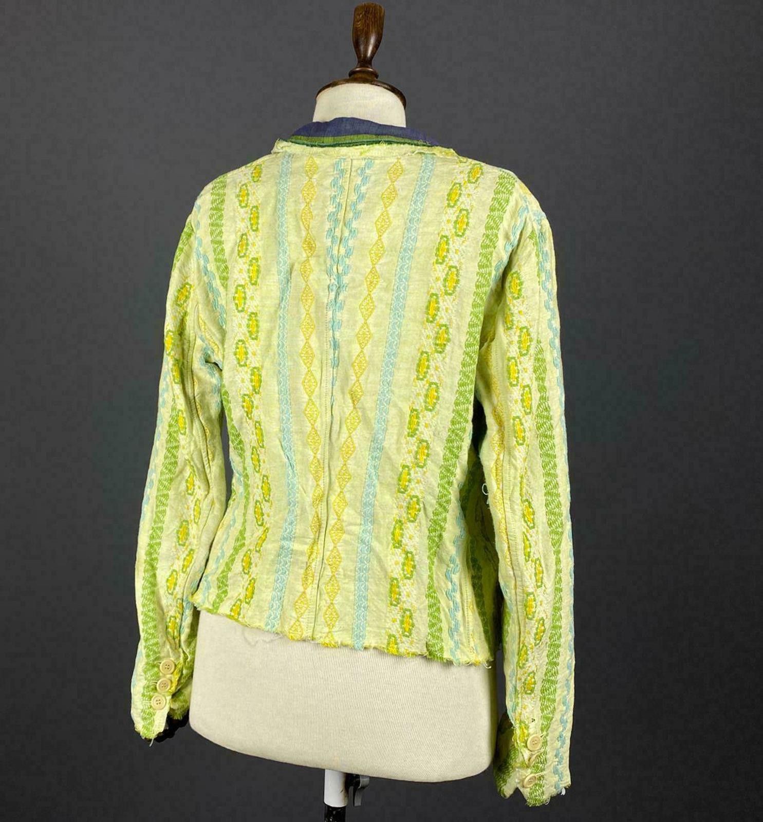 Designer Ladies Alberto Aspesi Blu Linen Light Jacket Size 46 Size M / US 6-8 / IT 42-44 - 4 Thumbnail
