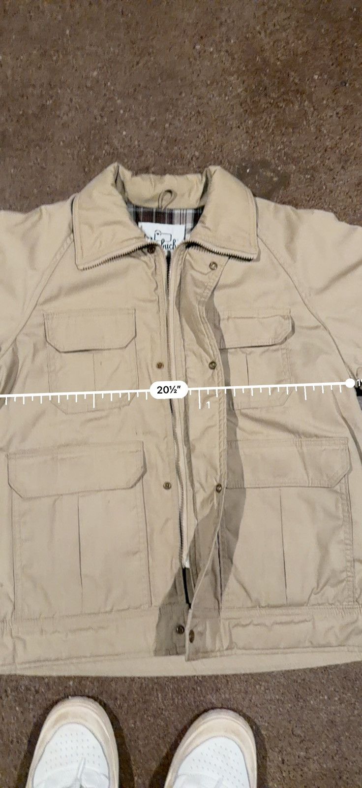 Vintage Vintage beige hunting barn field coat jacket flannel lined Size US L / EU 52-54 / 3 - 6 Thumbnail