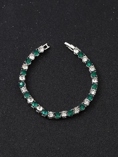 Japanese Brand × Jewelry Green & White Rhinestone Bracelet Size ONE SIZE - 3 Thumbnail