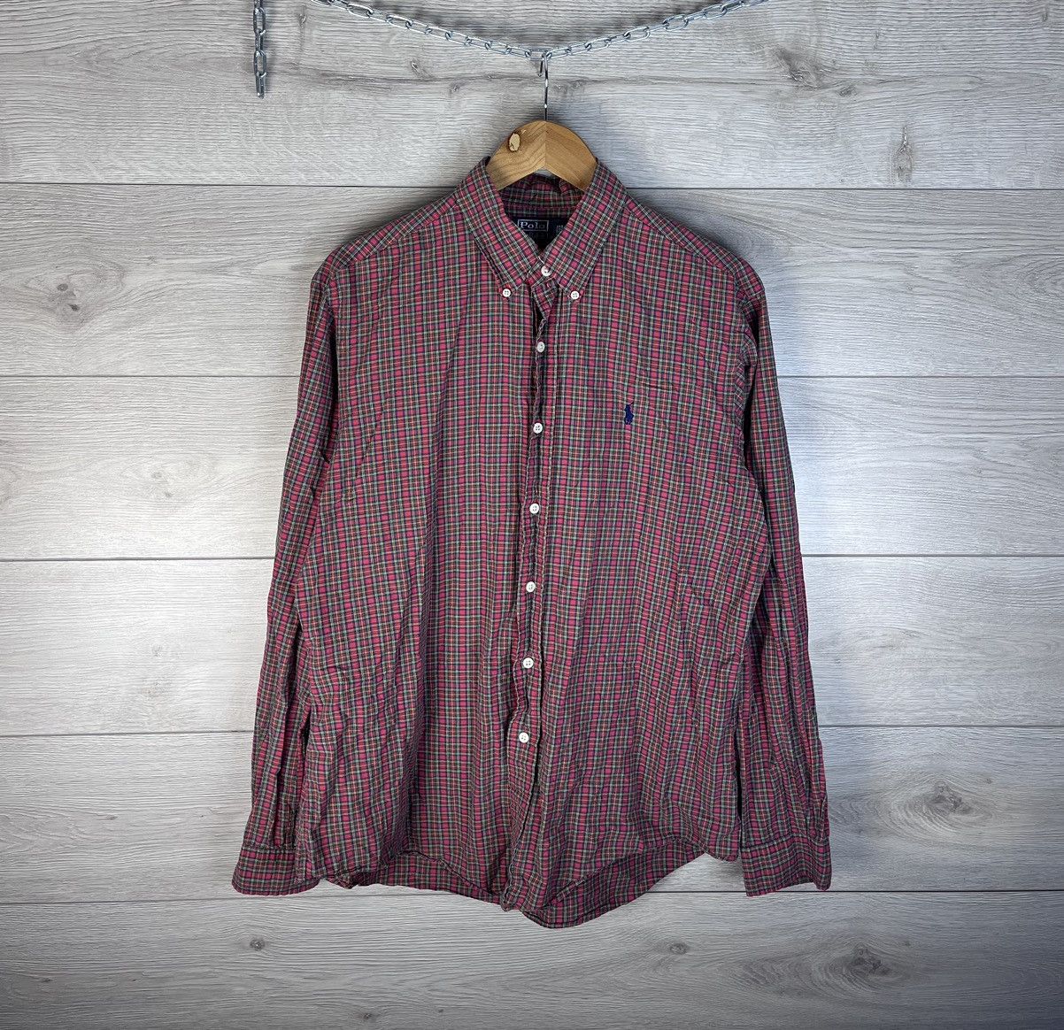 Vintage Men’s Plaid button down shirt Polo Ralph Lauren size L Size US L / EU 52-54 / 3 - 1 Thumbnail