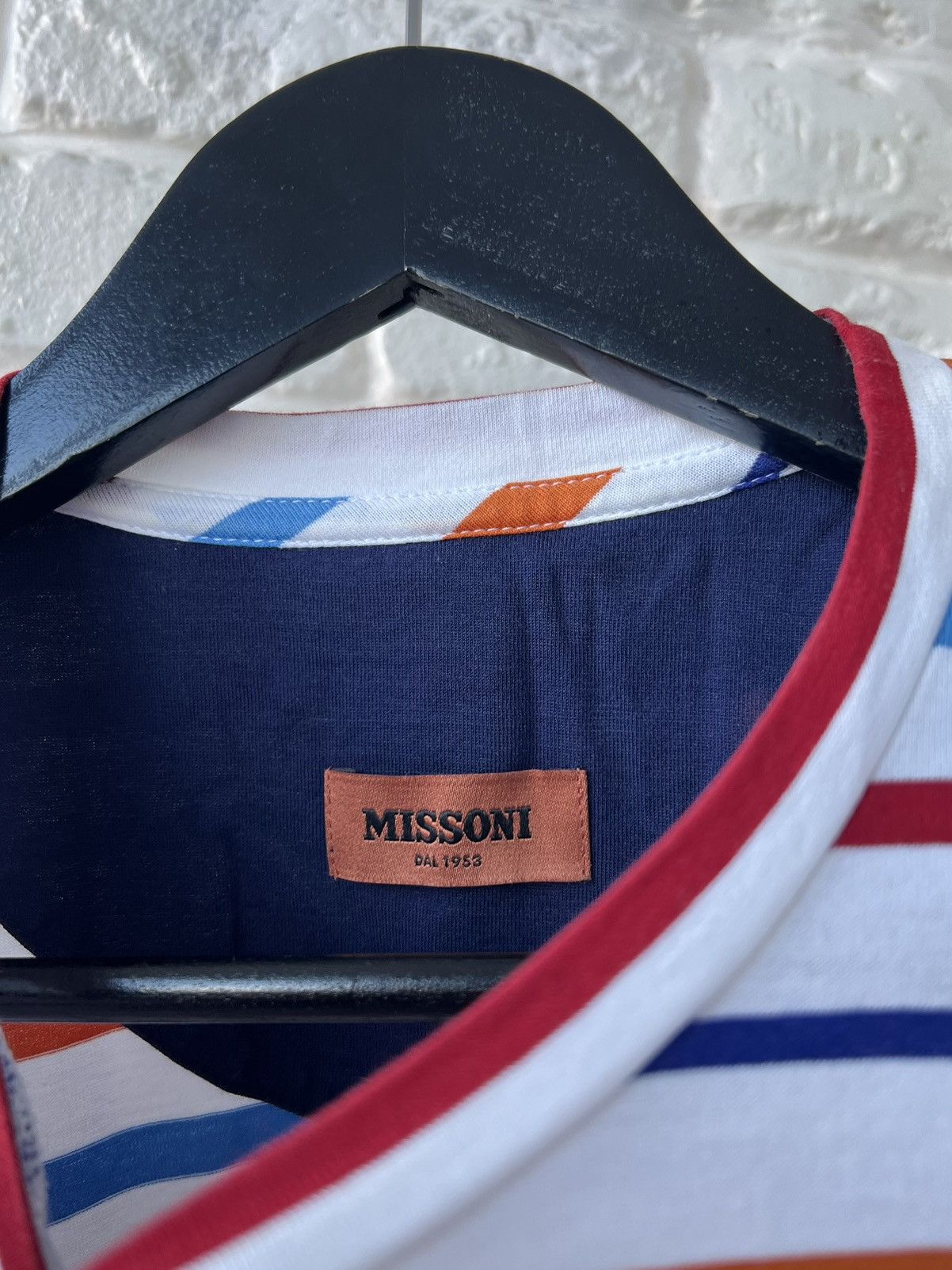 Missoni Missoni Big Logo Striped T-Shirt Tee Size US M / EU 48-50 / 2 - 4 Thumbnail
